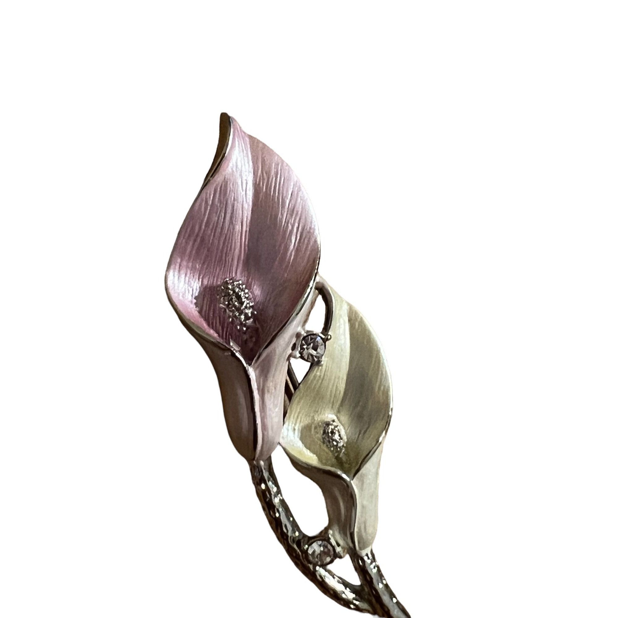 Other Vintage Premier Designs Calla Lilly Pin Brooch Enamel Silver Size ONE SIZE - 2 Thumbnail