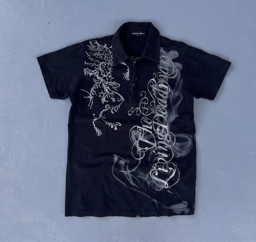 Japanese Brand Printed Loose Polo Shirts Retro Size US XL / EU 56 / 4 - 5 Thumbnail