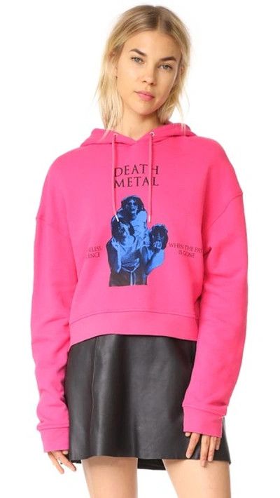 Alexander McQueen × MCQ Alexander McQueen MCQ Death Metal Cropped Oversize Hoodie Size S / US 4 / IT 40 - 1 Thumbnail