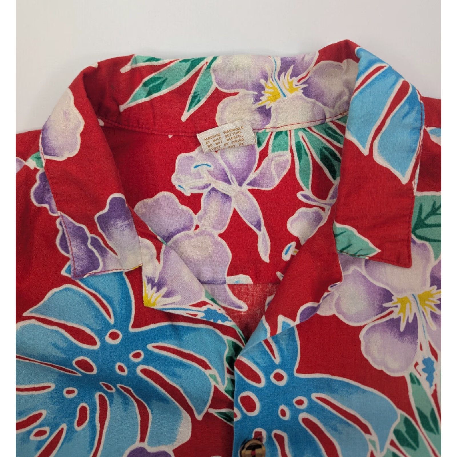 Vintage VTG Barefoot in Paradise Button-Up Shirt Floral Tropical Red 2XL Mens Cotton Short Sleeve Collared 2XL Vintage No Size US XXL / EU 58 / 5 - 5 Thumbnail