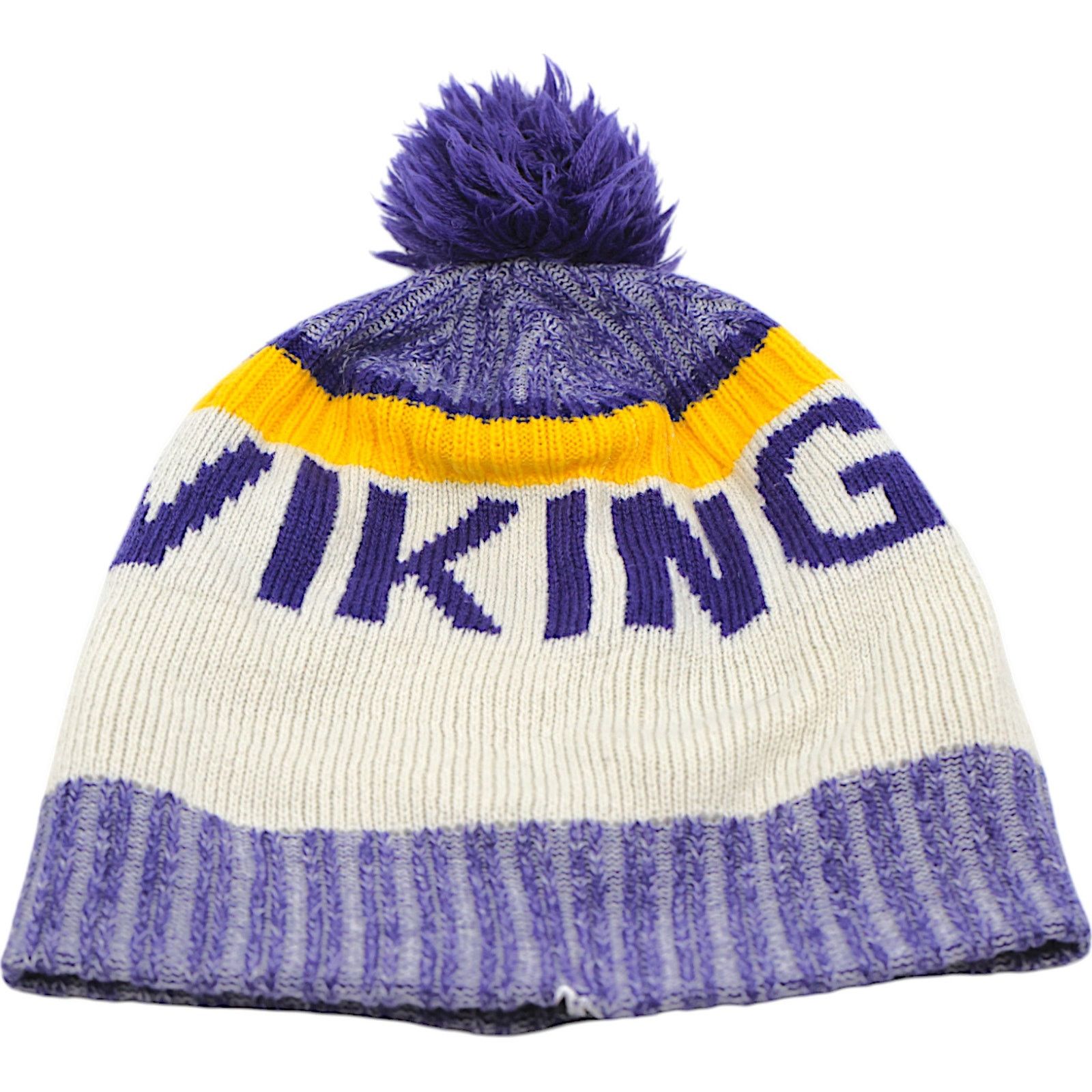 NFL × New Era Minnesota Vikings New Era NFL Winter Pom Cuffed Beanie Hat Size ONE SIZE - 3 Thumbnail