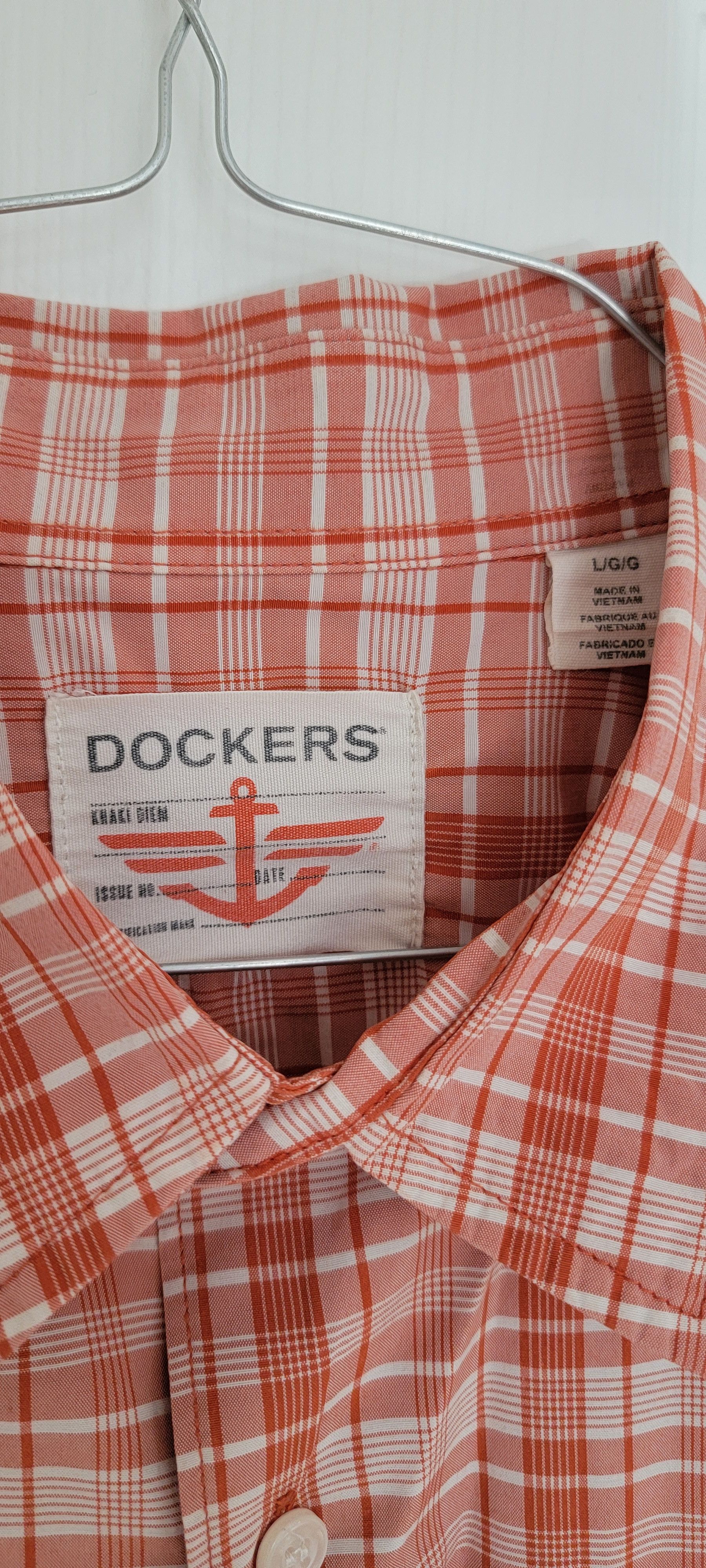 Dockers Orange plaid shirt Size US L / EU 52-54 / 3 - 3 Thumbnail