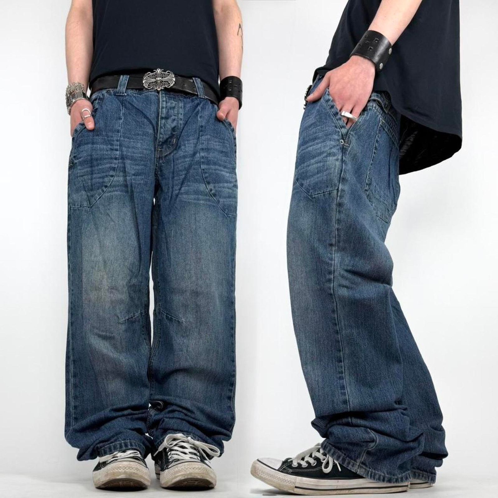 Akademiks × Vintage Crazy Vintage Y2K Baggy Jeans Faded JNCO