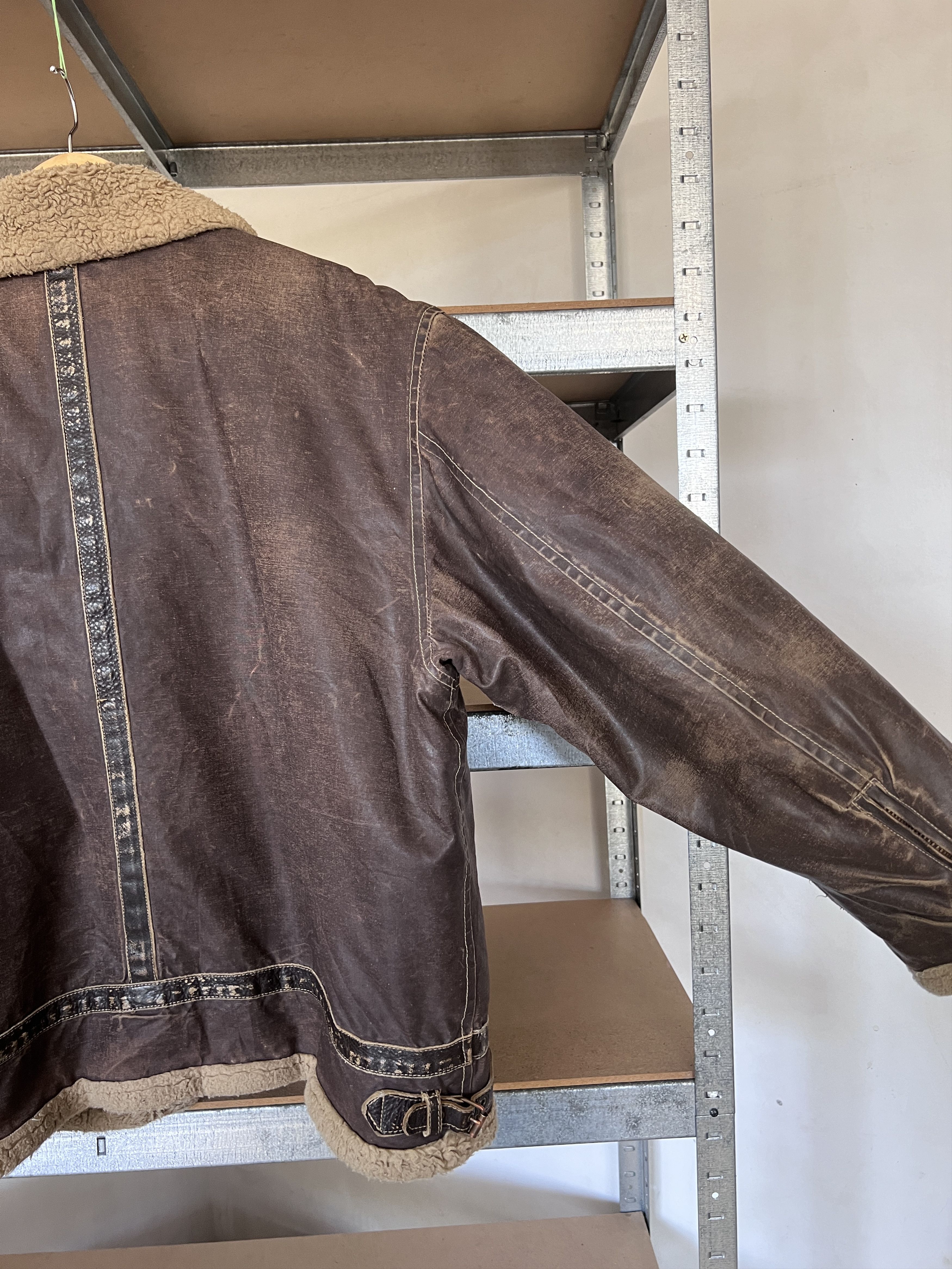 Diesel Diesel Vintage DMB 1955 Wax Sheepskin Distressed Jacket Size US XXL / EU 58 / 5 - 24 Thumbnail