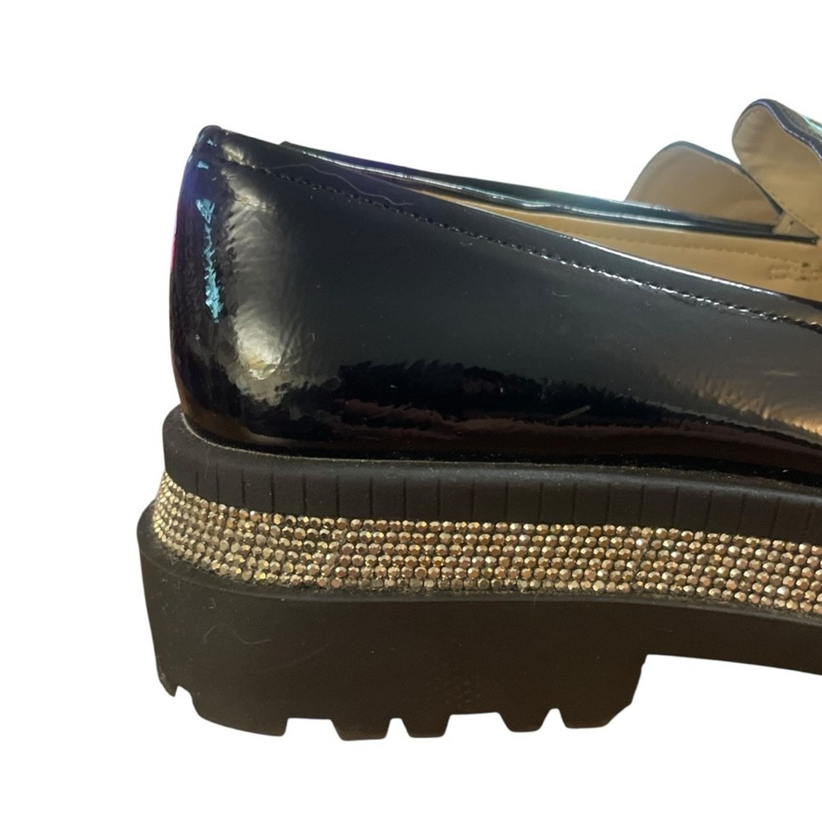 Jessica Simpson Jessica Simpson Everlynn Penny Lug Sole Gemstone Loafer Size US 8 / IT 38 - 4 Thumbnail