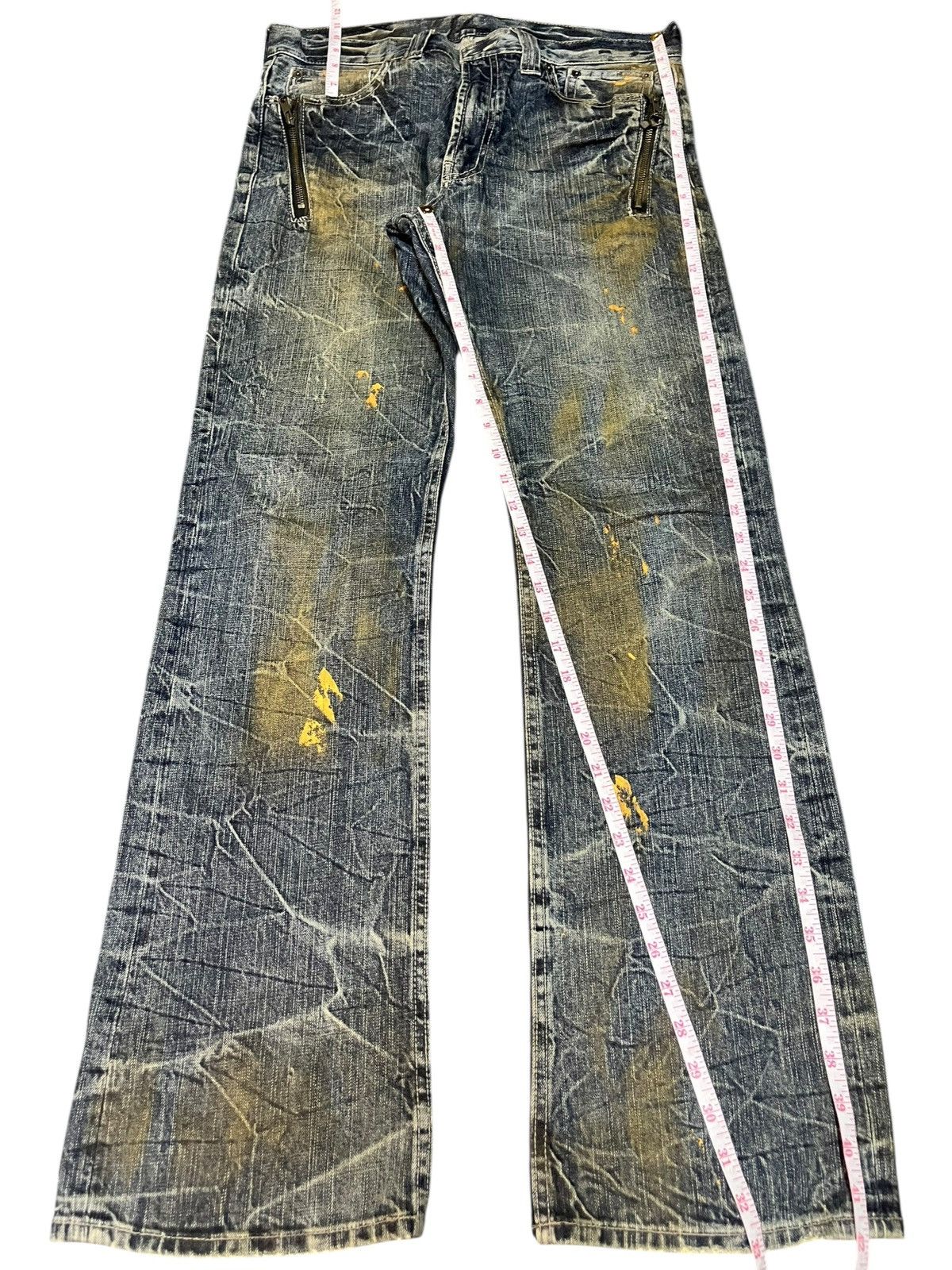 If Six Was Nine Vintage Japanese Brand Rusty Wash Punk Flare Jeans Size US 34 / EU 50 - 7 Thumbnail