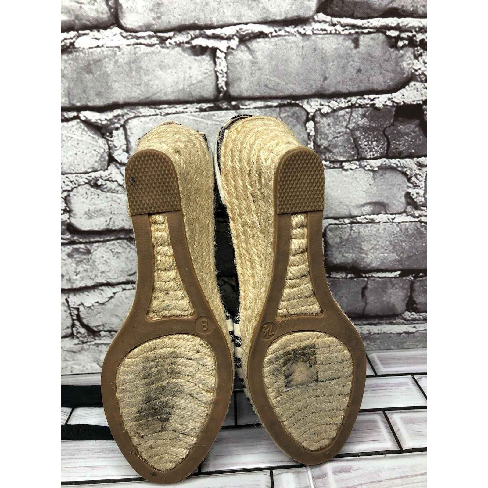 J.Crew J.CREW Eloise Blue Striped Fabric Espadrilles Wedge Ankle Wr Size US 7.5 / IT 37.5 - 16 Thumbnail
