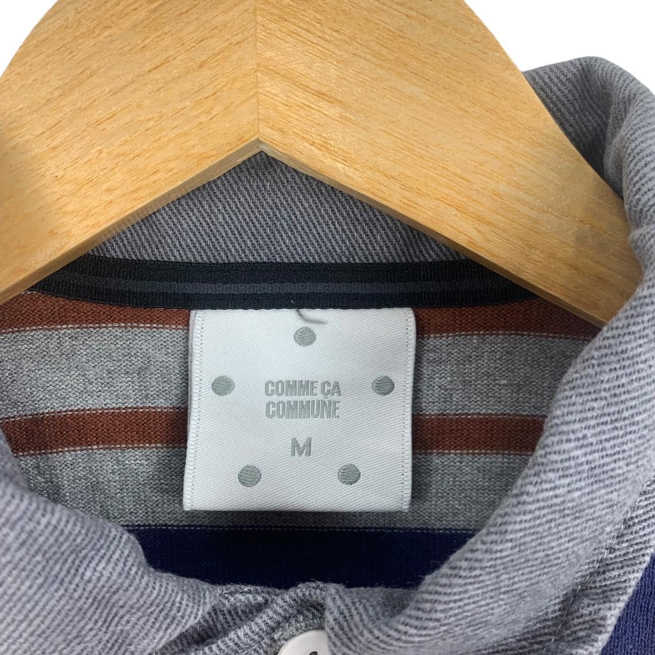 Vintage Vintage COMME CA COMMUNE Japan Striped Polo Tee Shirt Size M / US 6-8 / IT 42-44 - 3 Thumbnail
