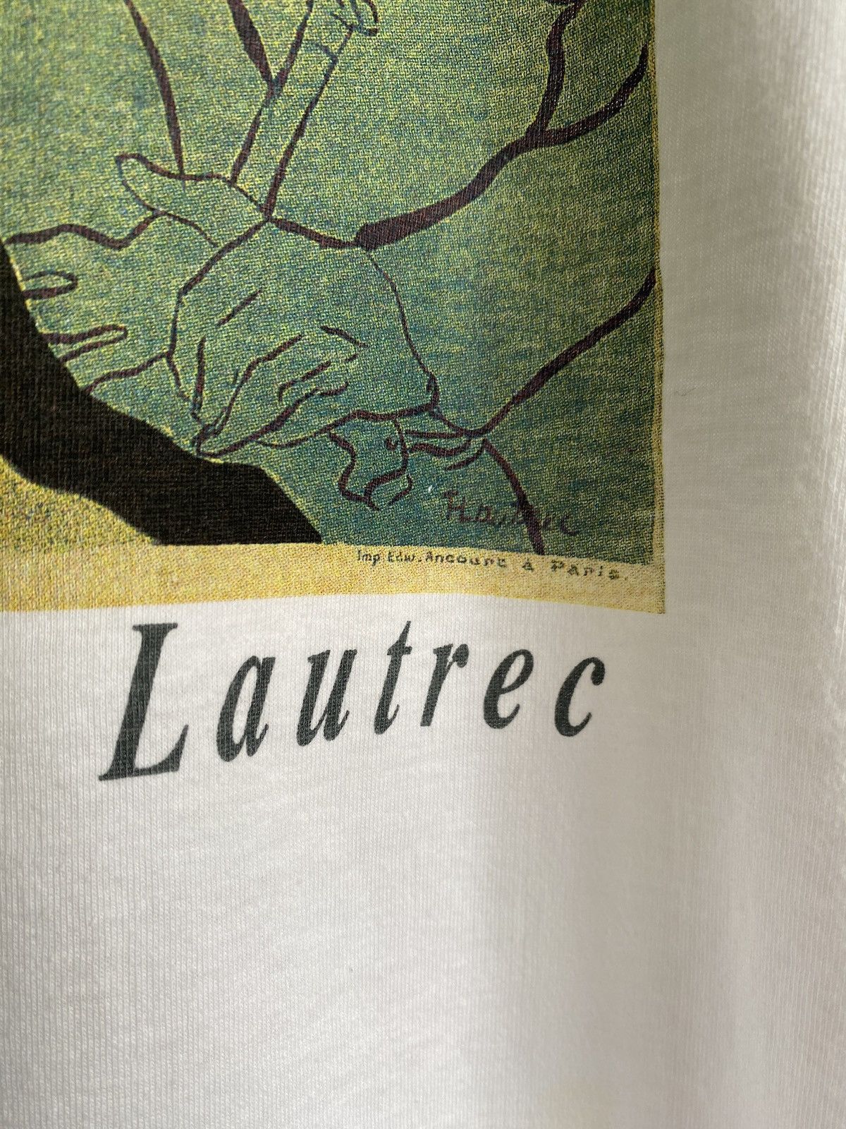 Vintage Vintage Disstressed Lautrec Art Tee Size US L / EU 52-54 / 3 - 3 Thumbnail