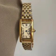 Jewelry Rectangular Face Wristwatch, Classic Gold Watch Size ONE SIZE - 6 Thumbnail