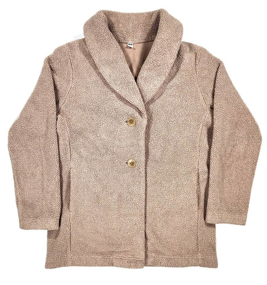 Uniqlo Uniqlo Teddy Fleece Shawl Collar Coat Womens Large Sherpa Sz Size L / US 10 / IT 46 - 1 Thumbnail