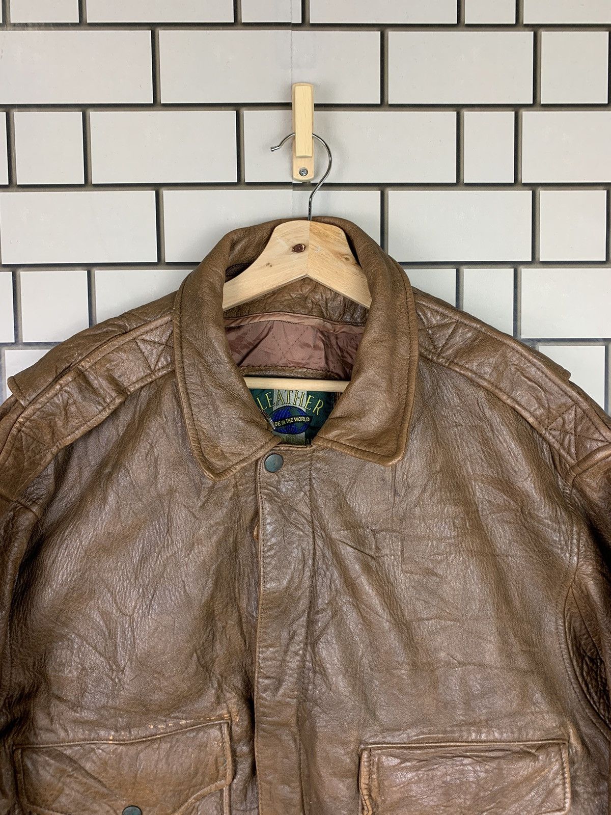 14th Addiction Vintage Japanese Brand Leather Bomber Jacket Size US L / EU 52-54 / 3 - 5 Thumbnail