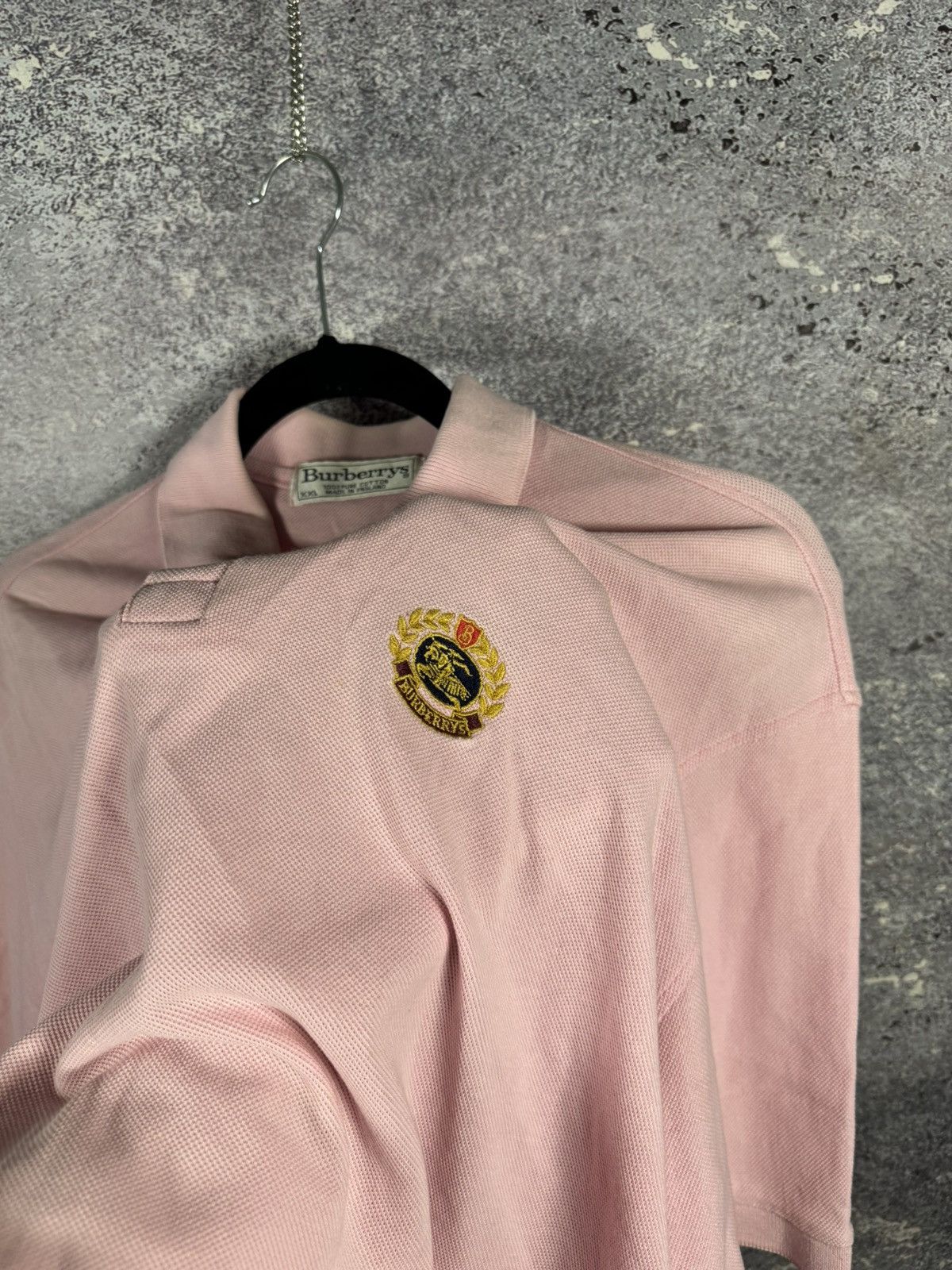 Burberry × Vintage Vintage Burberrys Pink Logos Polos 2XLarge Oldmoney Size US XXL / EU 58 / 5 - 5 Thumbnail