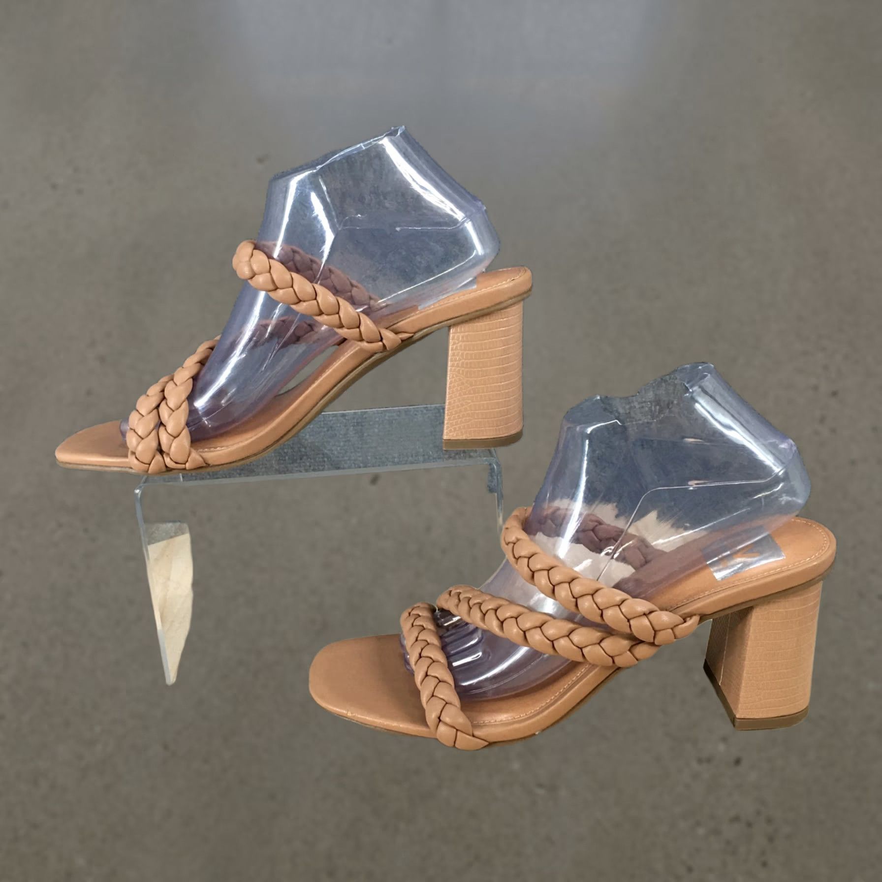 Dolce Vita Dolce Vita Halleigh Sandal Womens 9.5 Brown Braided Strap Block Heels Slide Size US 10 / IT 40 - 1 Thumbnail