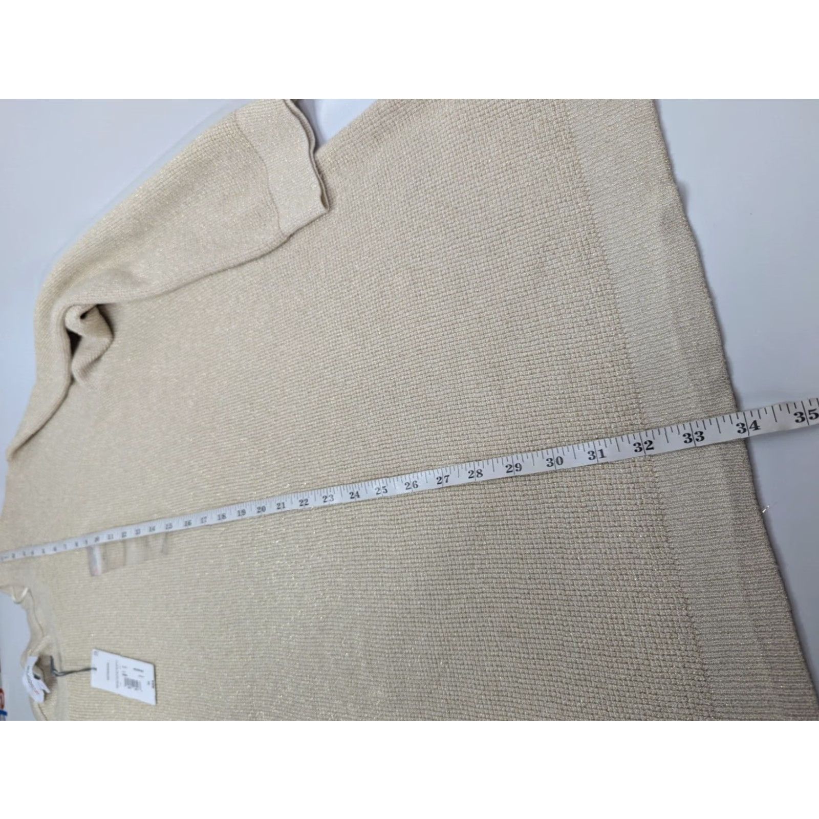 Liz Claiborne Liz Claiborne Women Plus Sweater 3X Beige Rayon Metallic Pullover Crew Neck Long Sleeve Knit Size XXL / US 16-18 / IT 52-54 - 6 Thumbnail