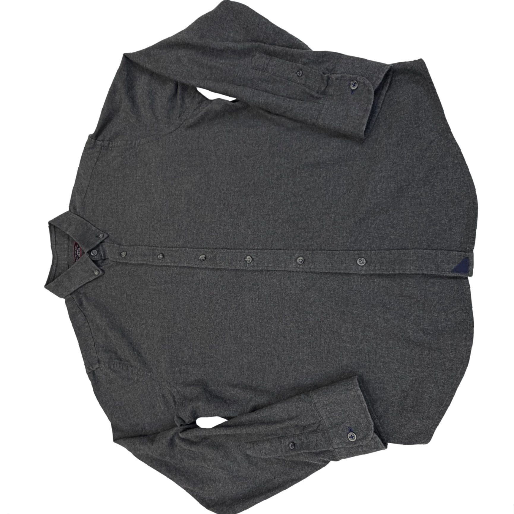 UNTUCKit UNTUCKit Shirt Mens Large Gray Flannel Button-Down Long Sleeve Untucked Fit Button Up Cotton Solid Casual, Business Men Large Gray UNTUCKit Shirt Size US L / EU 52-54 / 3 - 2 Thumbnail