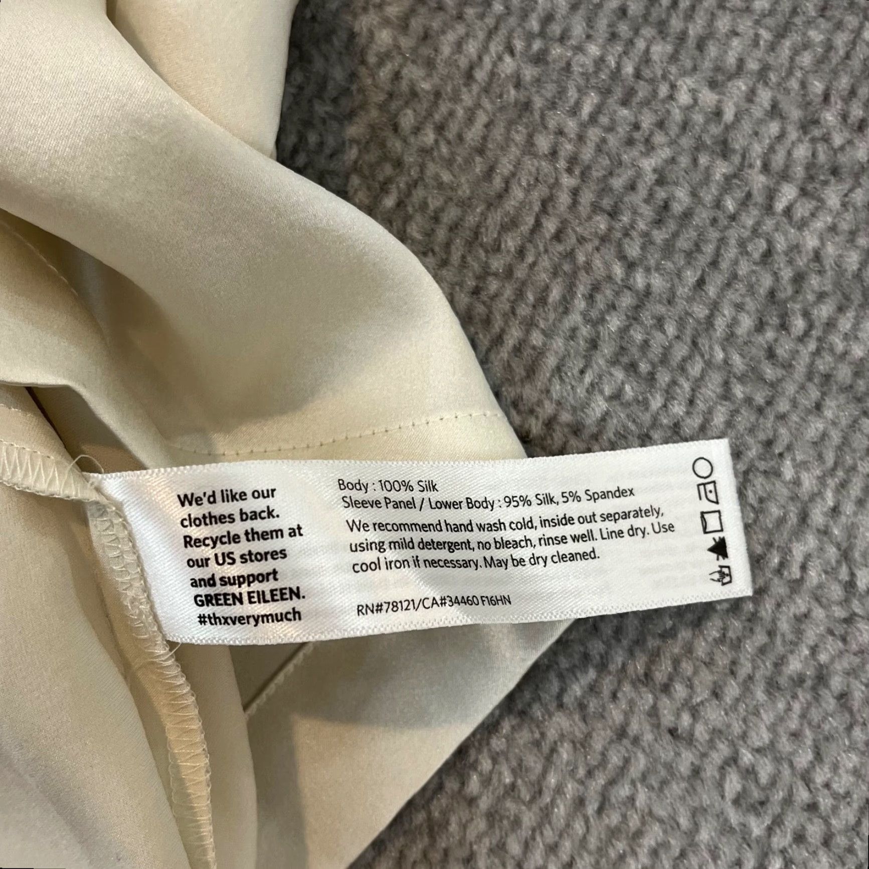 Eileen Fisher EILEEN FISHER Dress Womens XL Ivory White Silk Lightweight Shift Boat Neck Casual Formal Size XL / US 12-14 / IT 48-50 - 7 Thumbnail
