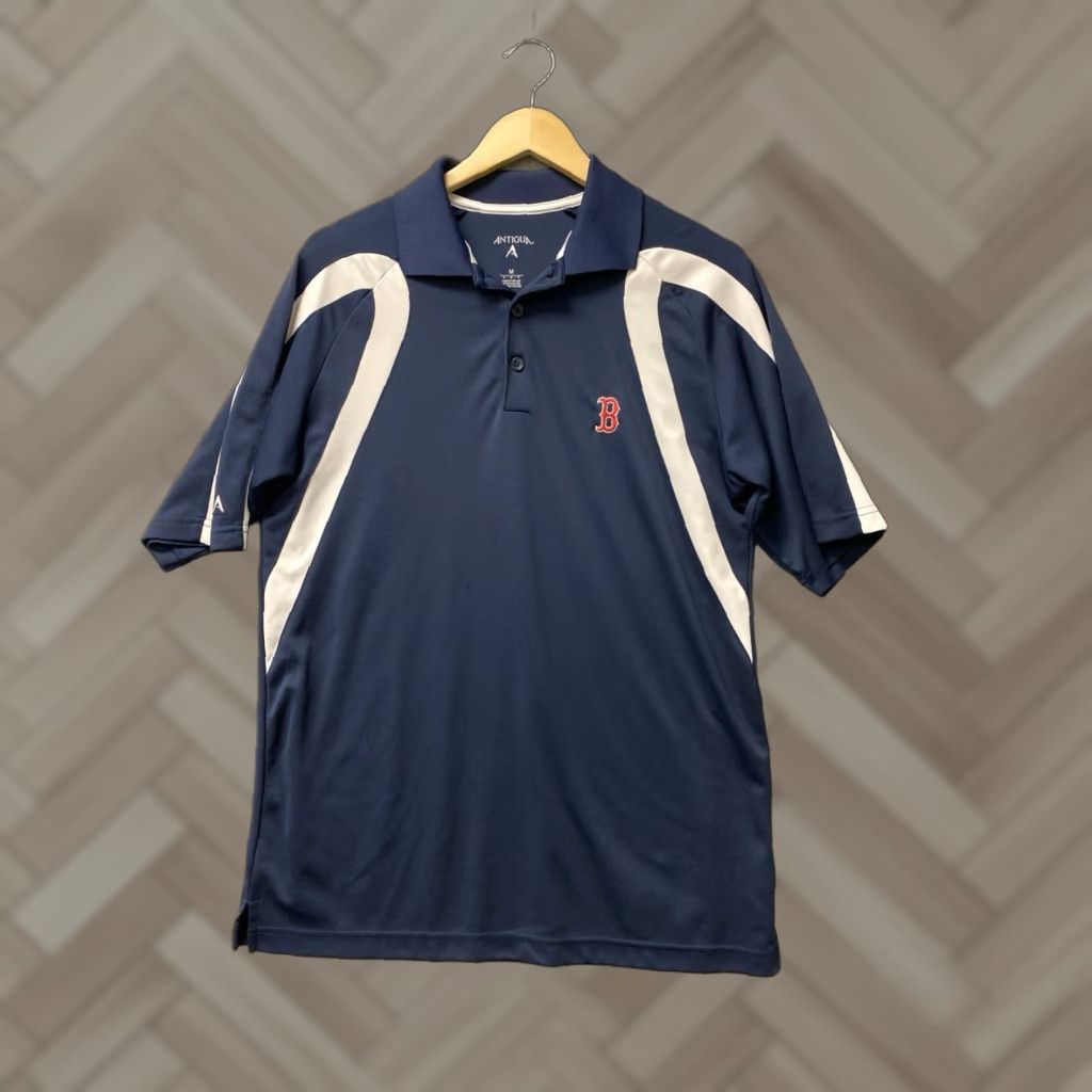 MLB Antigua MLB Boston Red Sox Polo Mens M Navy Blue Embroidered Logo Short Sleeve Sports Size US M / EU 48-50 / 2 - 1 Thumbnail