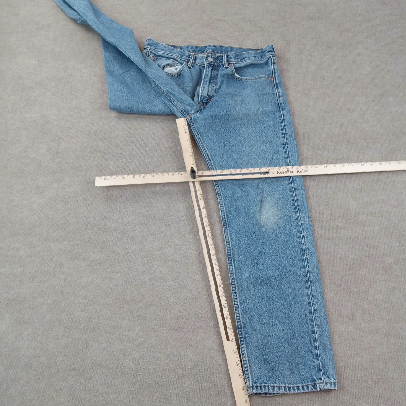 Levi's Levis 505 Jeans Men 33x30 Blue Denim Mid Rise Straight Leg Classic Size US 33 - 2 Thumbnail