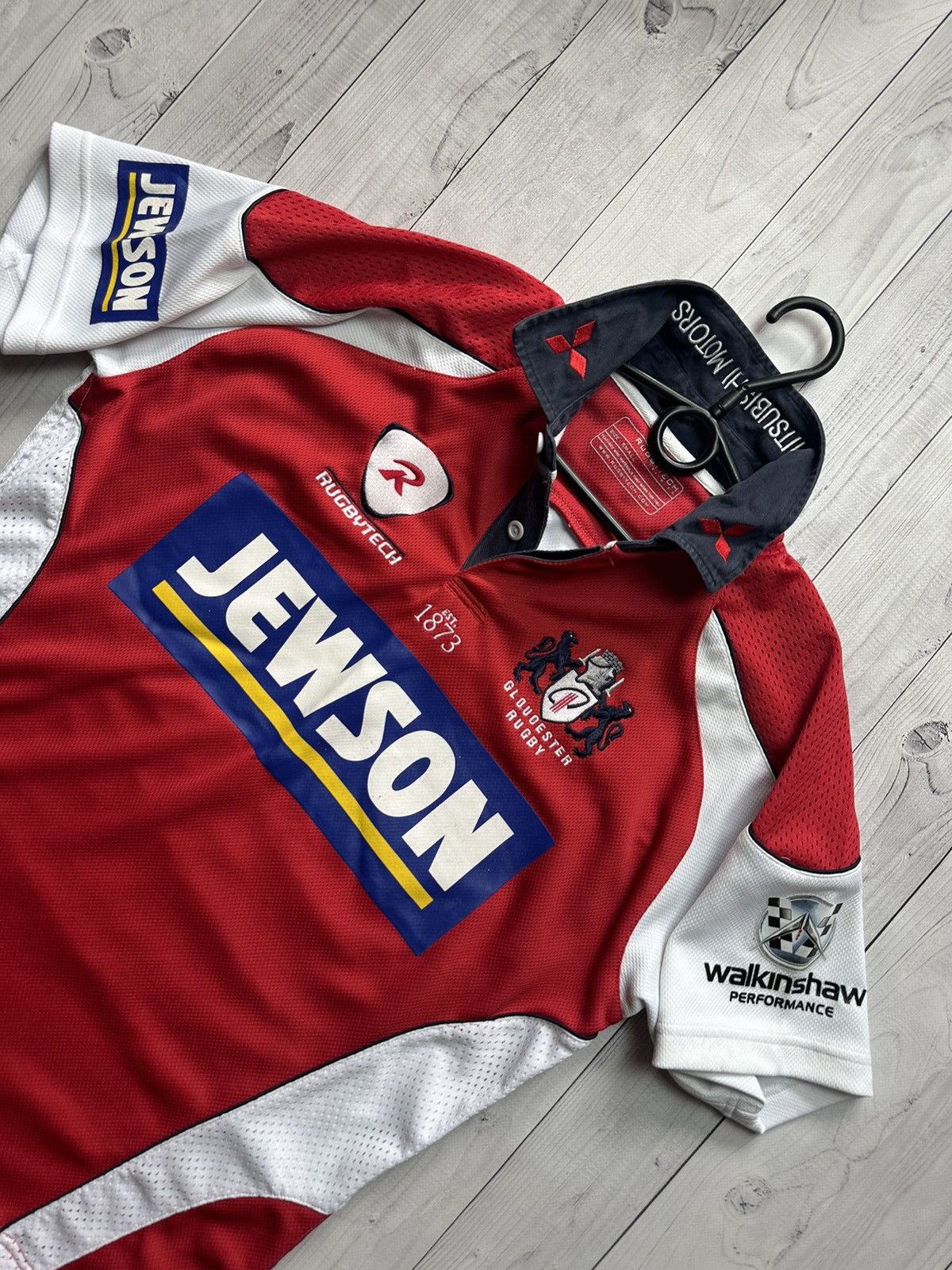Vintage Vintage Rugby jersey Gloucester size S/M red Mitsubishi logo Size US S / EU 44-46 / 1 - 3 Thumbnail