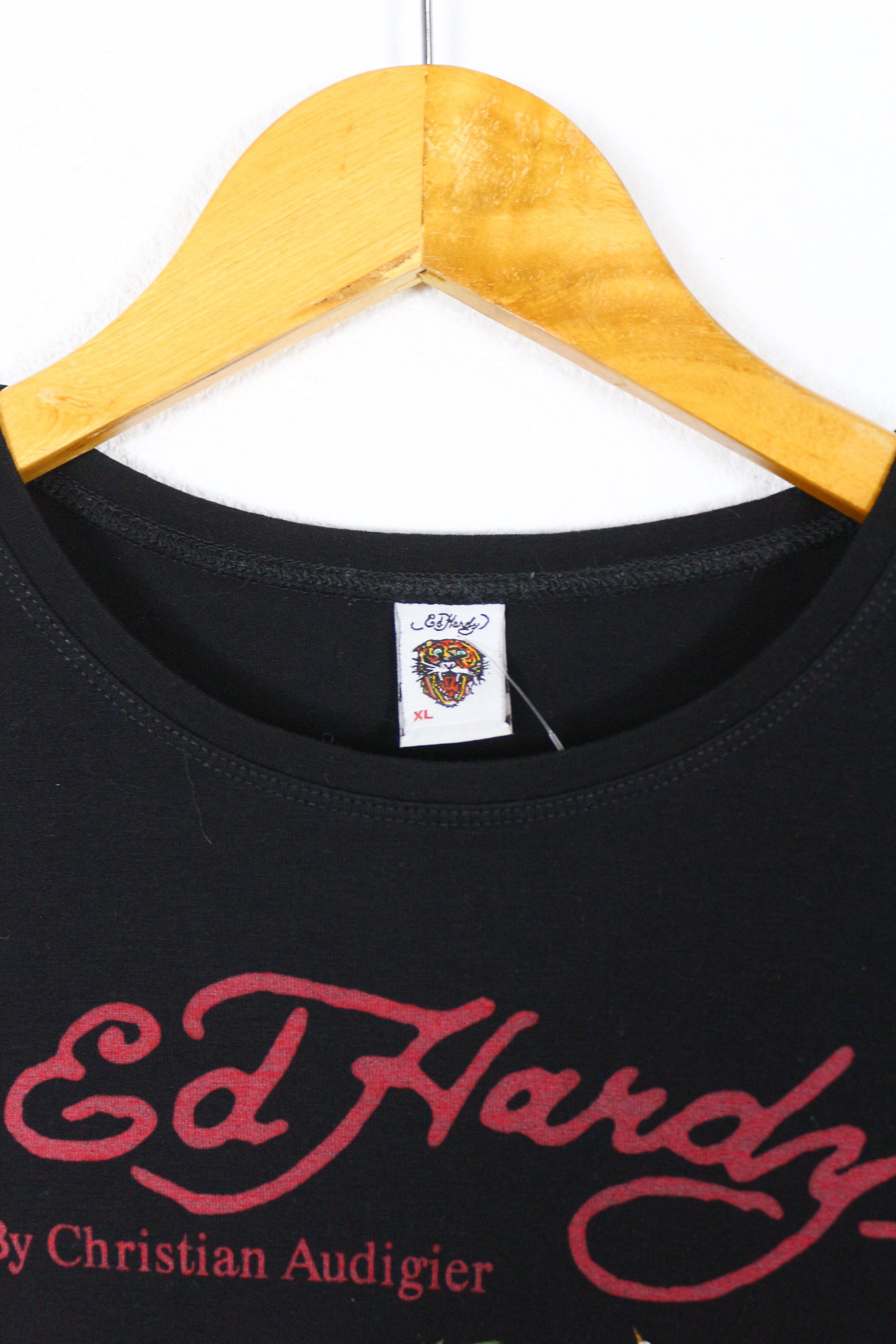 Christian Audigier × Ed Hardy Womens Ed Hardy Christian Audigier Skull Logo Tee Y2K NZ Size M / US 6-8 / IT 42-44 - 3 Thumbnail