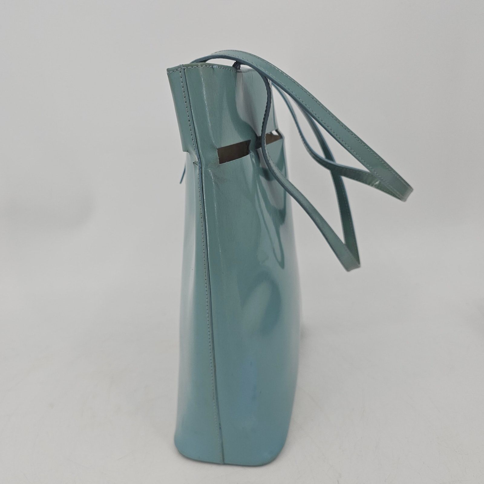 Kate Spade Vtg Kate Spade Robinegg Blue Patent Leather Bucket Tote Bag Size ONE SIZE - 6 Thumbnail