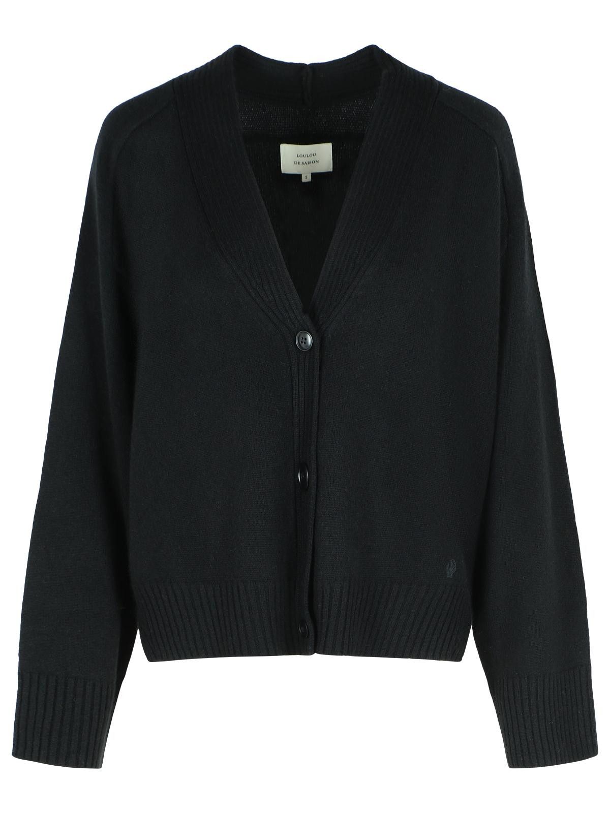 Loulou de Saison LOULOU DE SAISON Black Cashmere Cardigan Size M / US 6-8 / IT 42-44 - 1 Thumbnail