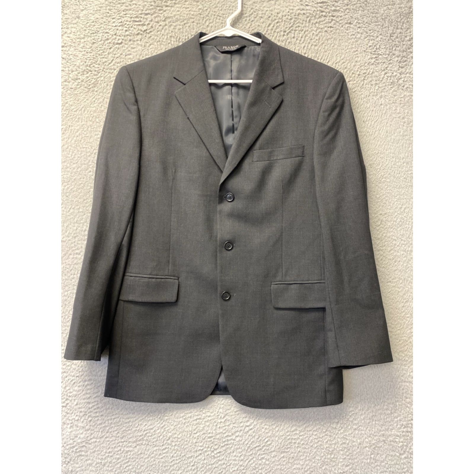 Banana Republic Banana Republic Blazer Sport Coat Gray Slim Fit Wool Notch Lapel Single-Breasted 40 Regular Men Size 40R - 6 Thumbnail