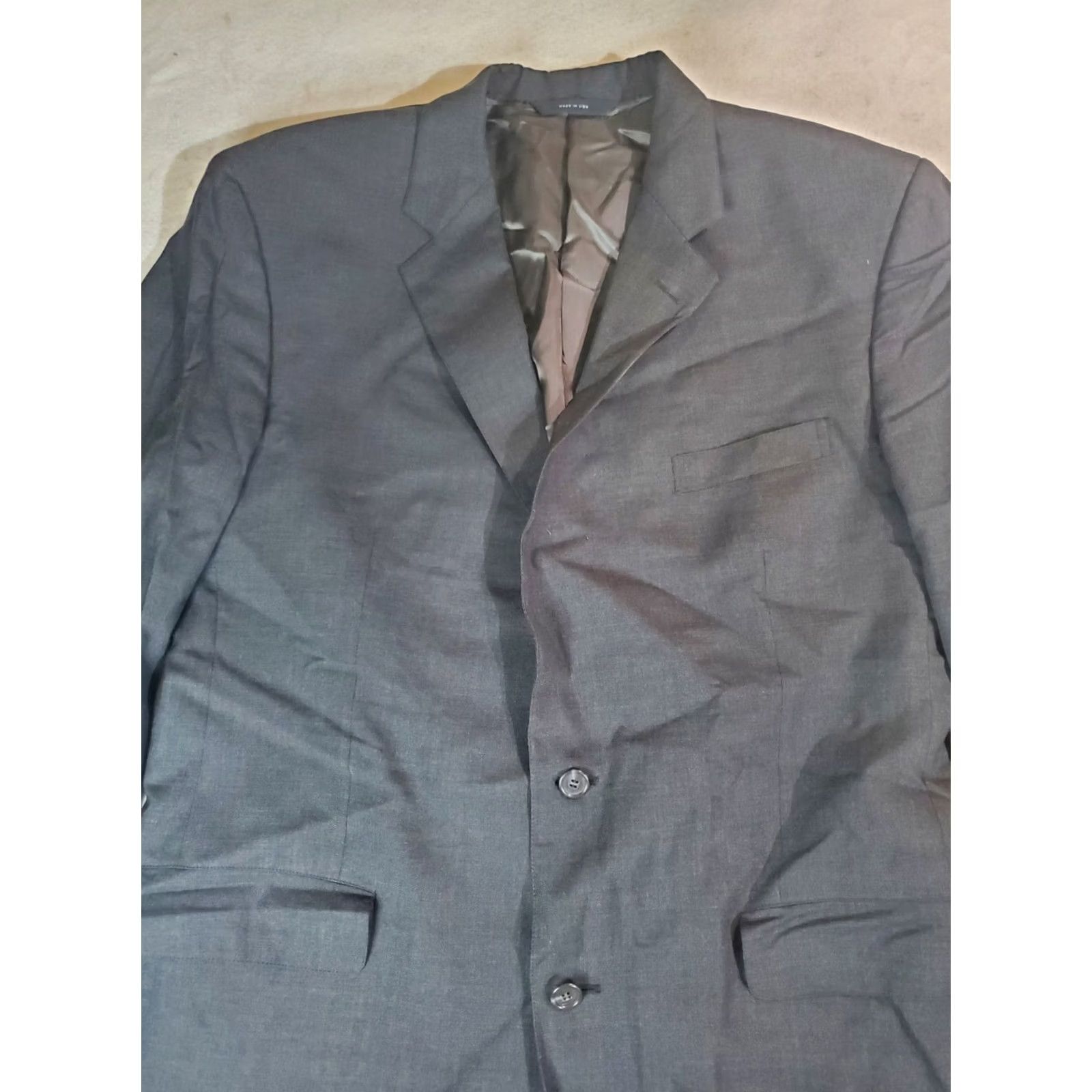 Brooks Brothers Brooks Brothers Signature 2-Button Gray Mens 44L Suit Coat Super 100s Size 44R - 2 Thumbnail