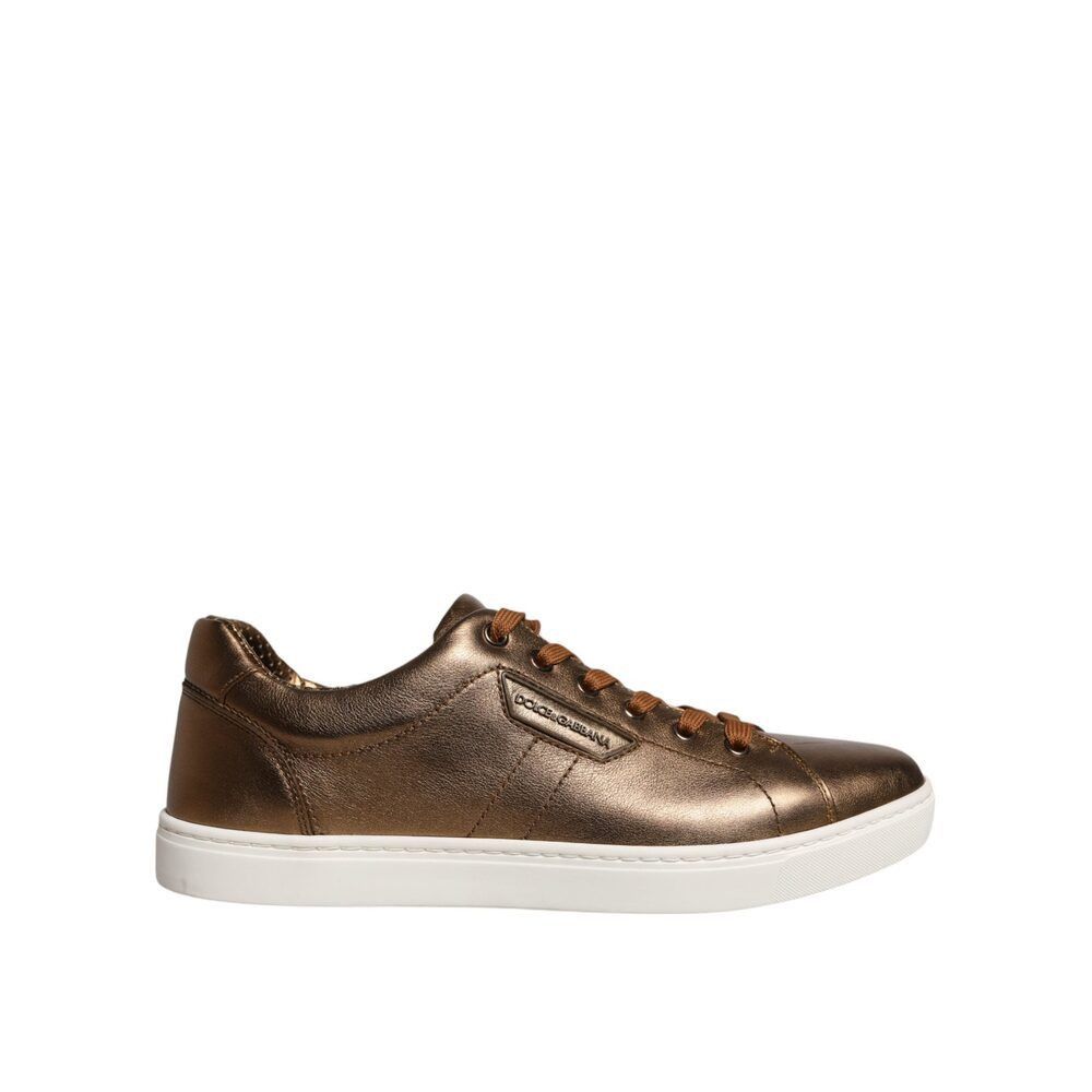 Dolce & Gabbana Dolce & Gabbana Gold Leather Logo London Men Sneaker Shoes Size US 7 / EU 40 - 1 Thumbnail