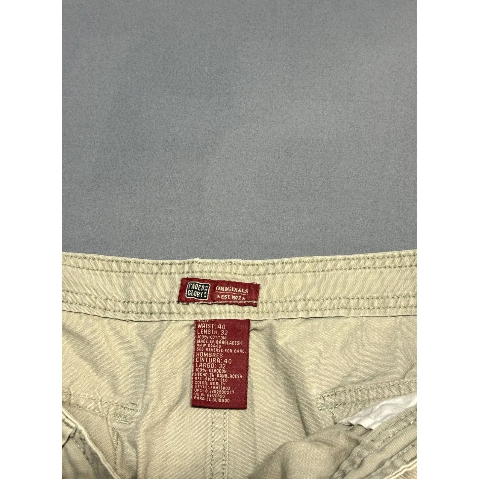 Faded Glory VINTAGE Faded Glory Cargo Pants 40x32 Beige Canvas 90s Army Grunge Wide-Leg Relaxed Mens Pants Size US 40 / EU 56 - 3 Thumbnail