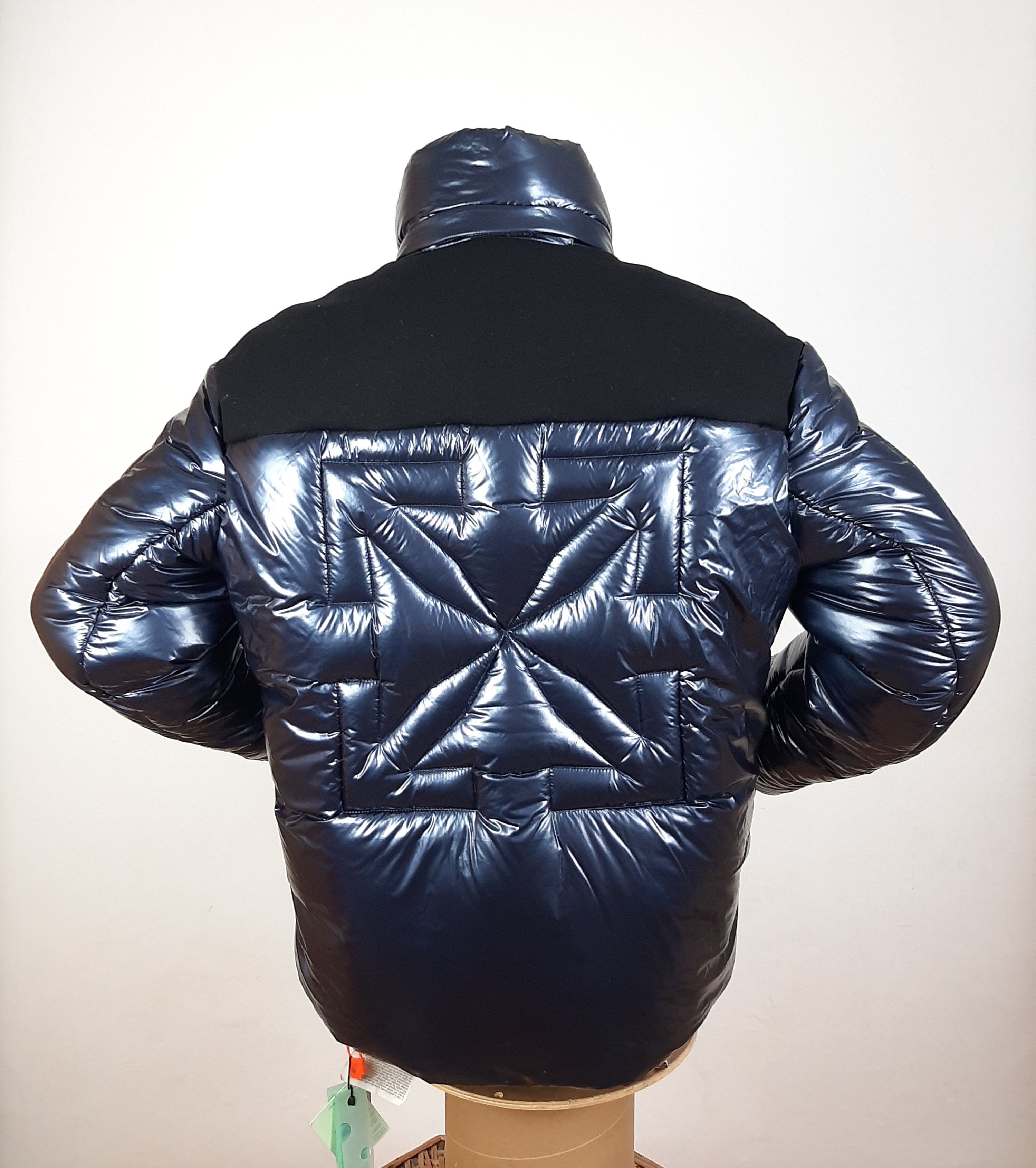 Off-White Off-White Shiny Down Jacket Navy Men's Size L Size US L / EU 52-54 / 3 - 4 Thumbnail