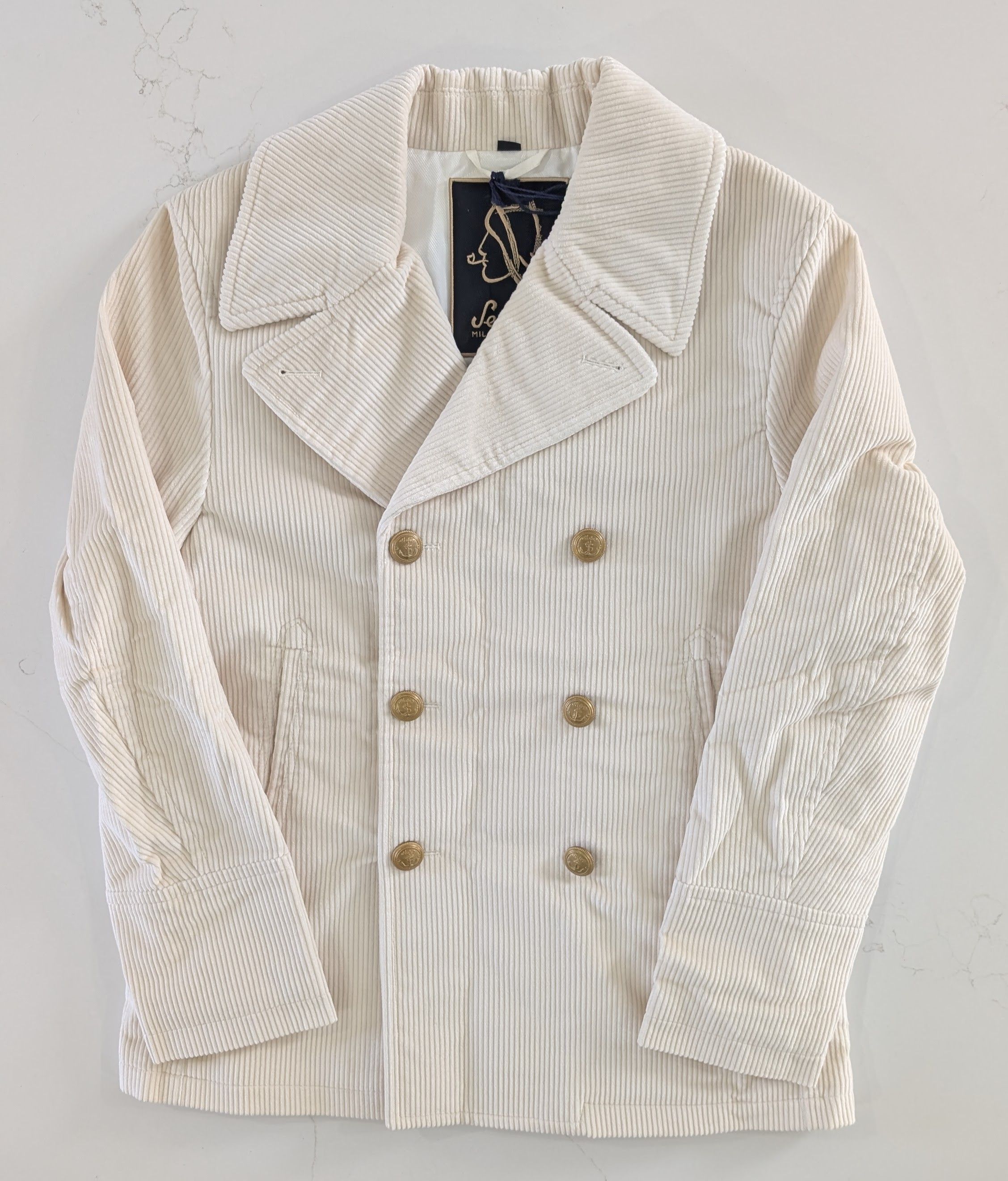 Sealup Sealup Amalfi Peacoat Ivory Corduroy Size 50 L Italy Size US M / EU 48-50 / 2 - 1 Thumbnail