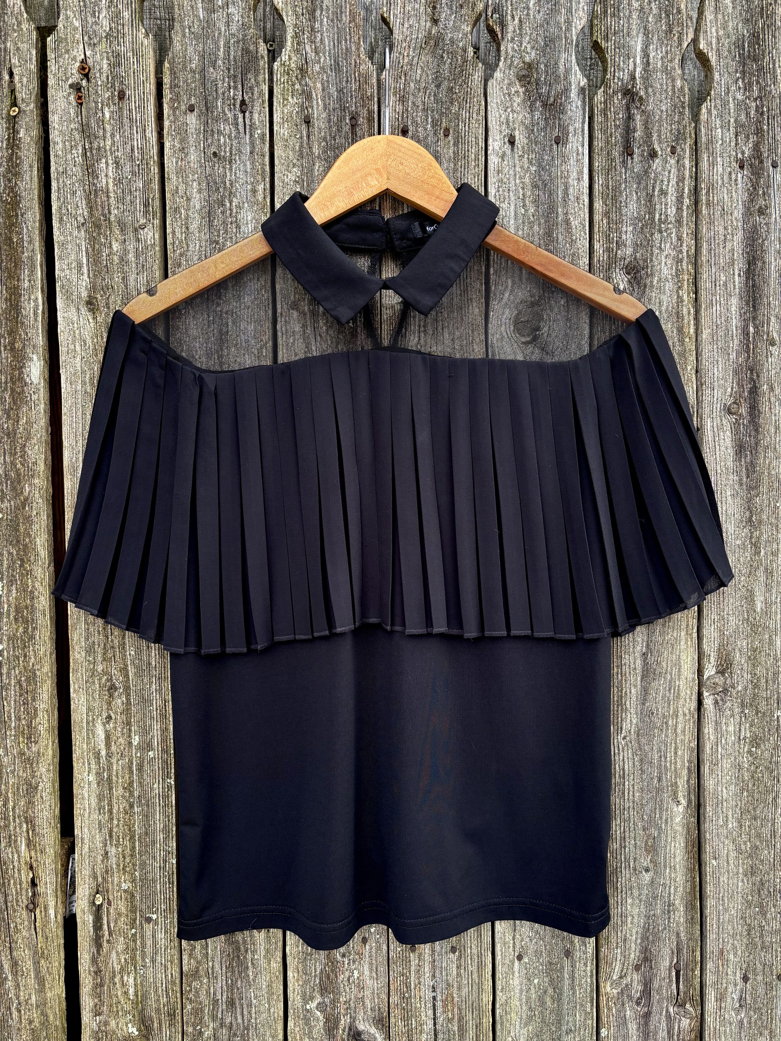 Vintage Pleated Chiffon and Mesh Blouse Size S / US 4 / IT 40 - 1 Thumbnail