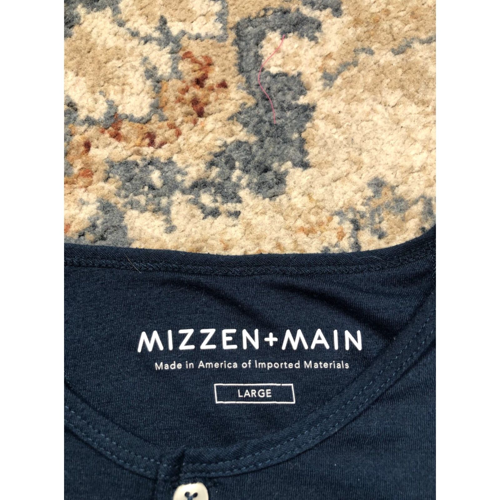 Mizzen+Main Mizzen+Main Henley Shirt Mens Large Blue Short Sleeve Tagless Casual Knit T-Shirt Size US L / EU 52-54 / 3 - 7 Thumbnail