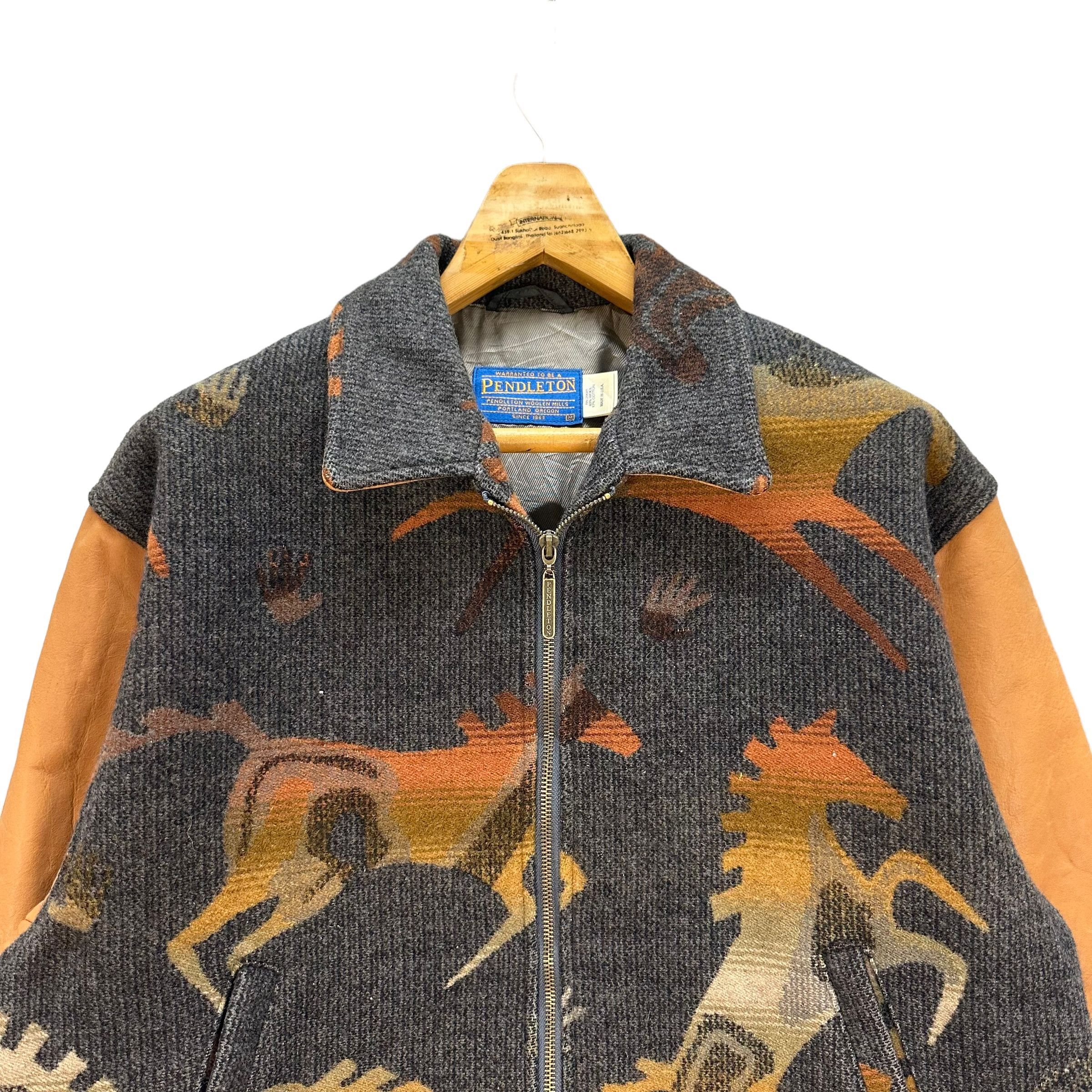 Pendleton VINTAGE PENDLETON MADE IN USA WOOL LEATHER JACKET #8915 Size US M / EU 48-50 / 2 - 2 Thumbnail