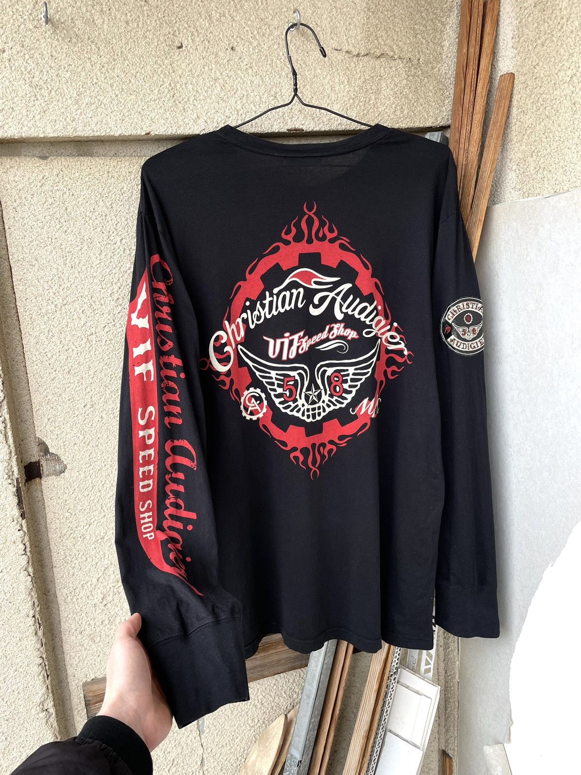 Christian Audigier Vintage Y2K Christian Audigier Ed Hardy Biker Racing T-shirt Size US L / EU 52-54 / 3 - 1 Thumbnail