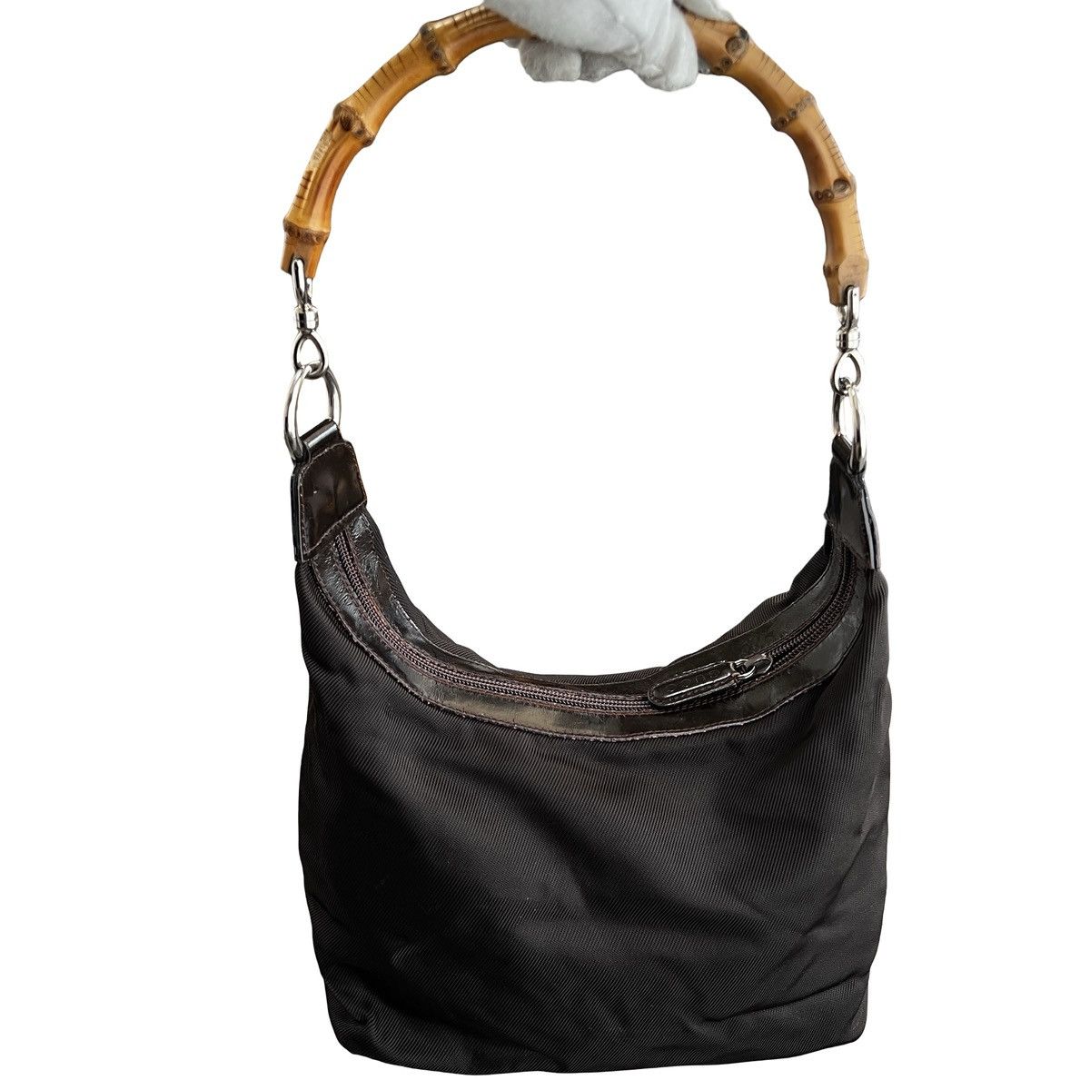 Gucci GUCCI Bamboo Nylon Leather One Shoulder Bag Size ONE SIZE - 1 Thumbnail