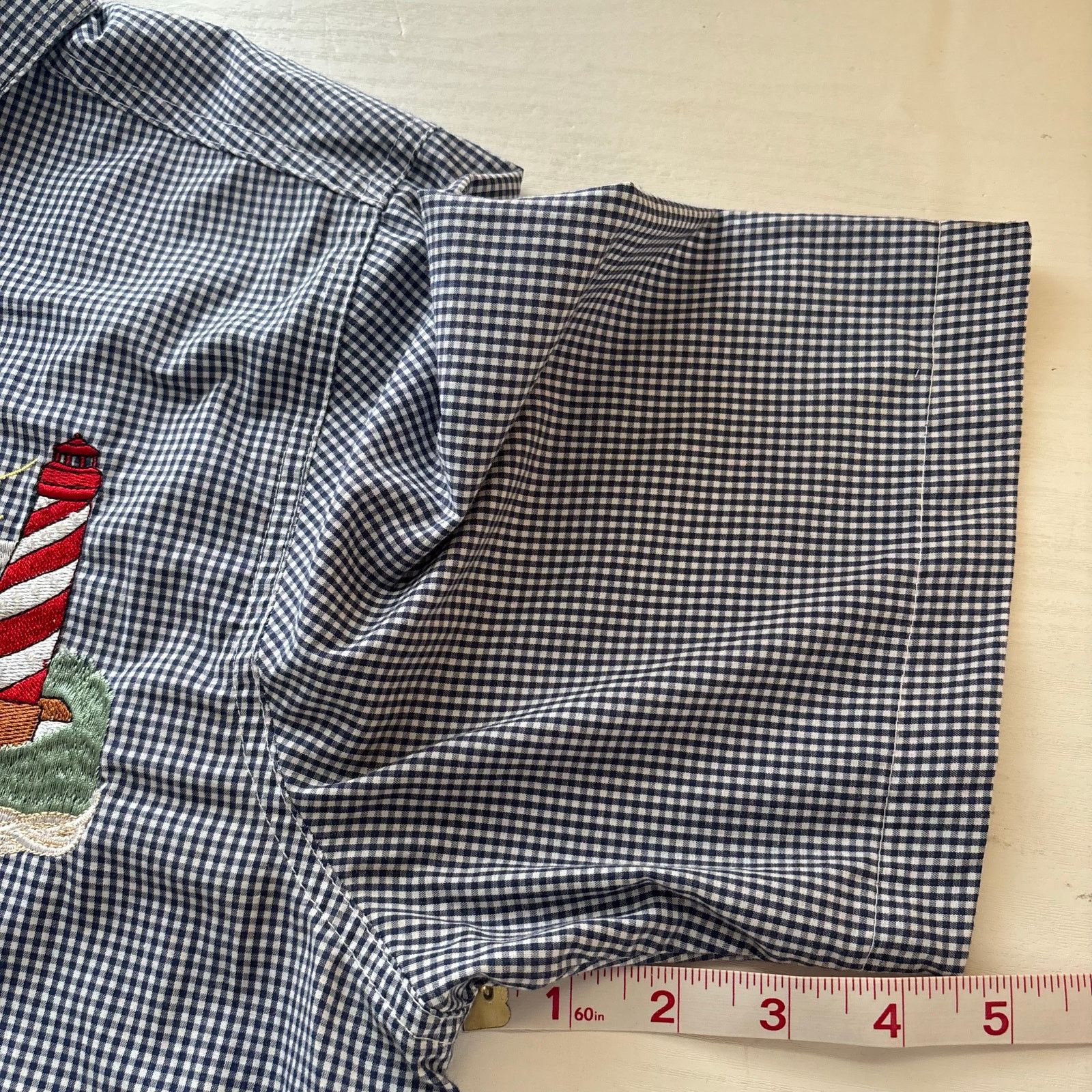 Other BonWorth Blue Gingham Nautical Embroidered Button-Down Shirt Size M / US 6-8 / IT 42-44 - 7 Thumbnail