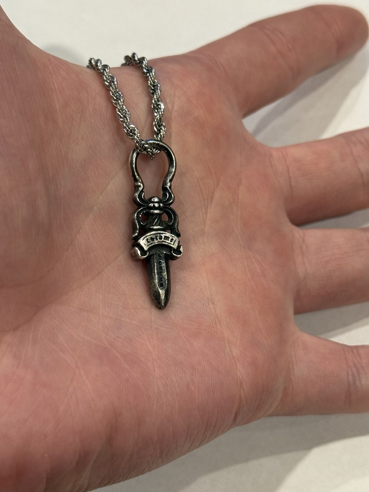 Chrome Hearts Chrome Hearts Dagger Pendant Silver Rope Chain Necklace 925 Size ONE SIZE - 2 Thumbnail