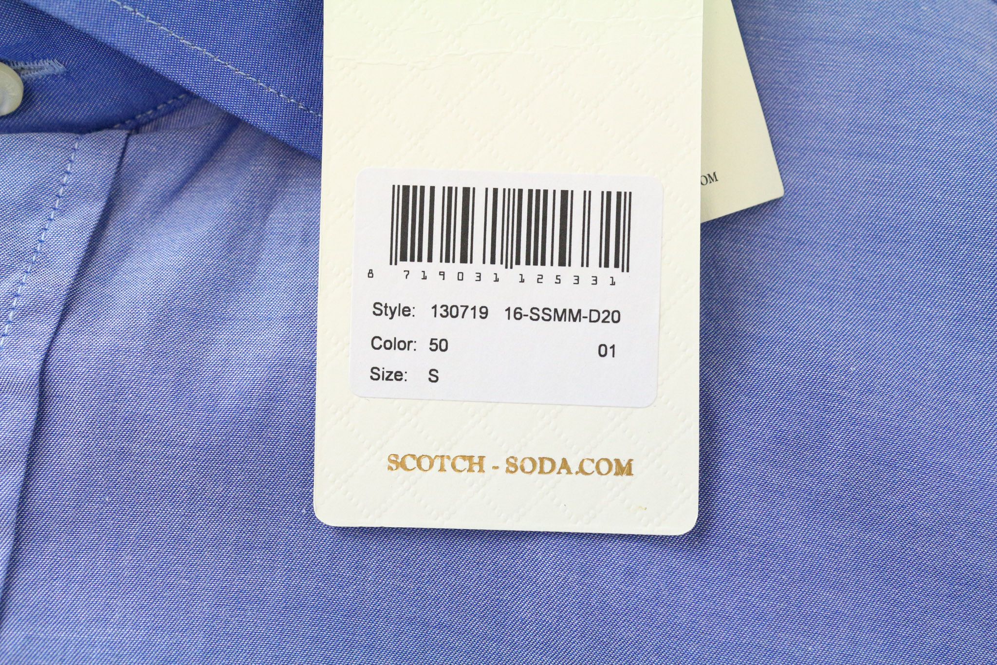 Scotch & Soda AMS COUTURE S Blue Slim Cotton Shirt 75106 Size US S / EU 44-46 / 1 - 5 Thumbnail