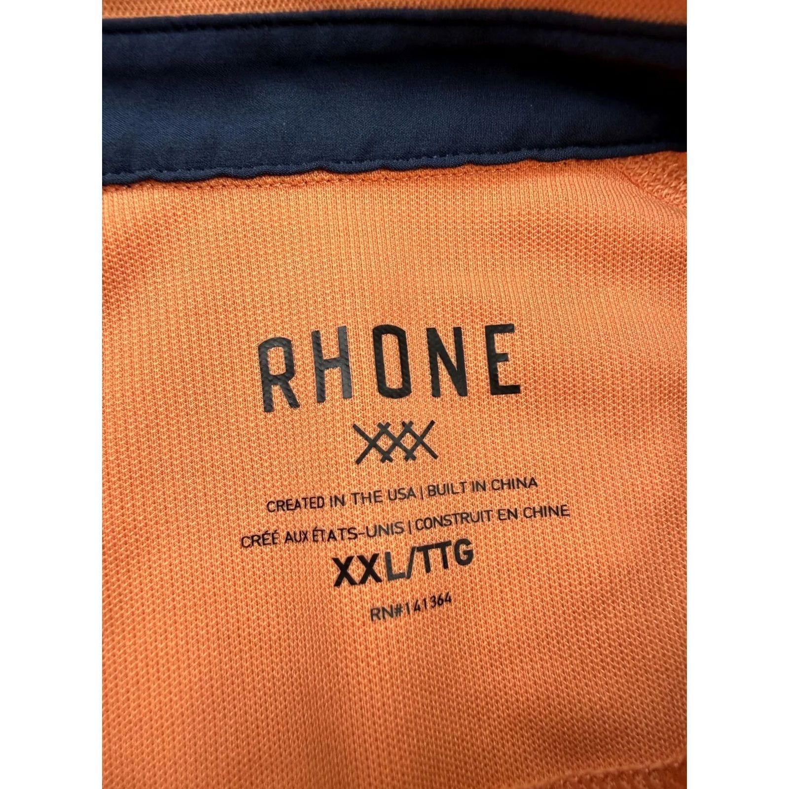 Rhone Rhone Polo Shirt Mens 2XL Orange Stretch Golf Performance Lightweight Tagless Shirt Size US XXL / EU 58 / 5 - 5 Thumbnail