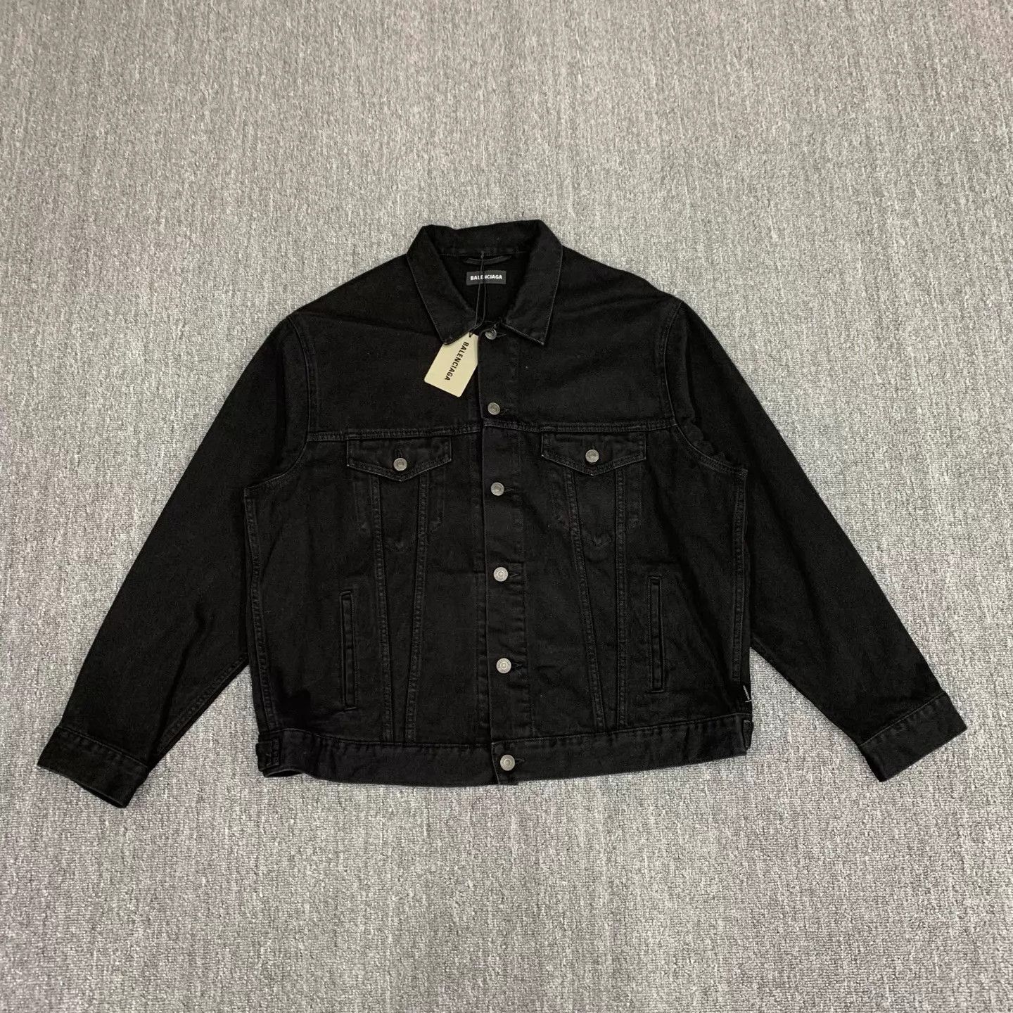 Balenciaga Balenciaga Black Embroidered Logo Denim Jkt 48 New w/ Tags Size 48R - 1 Thumbnail