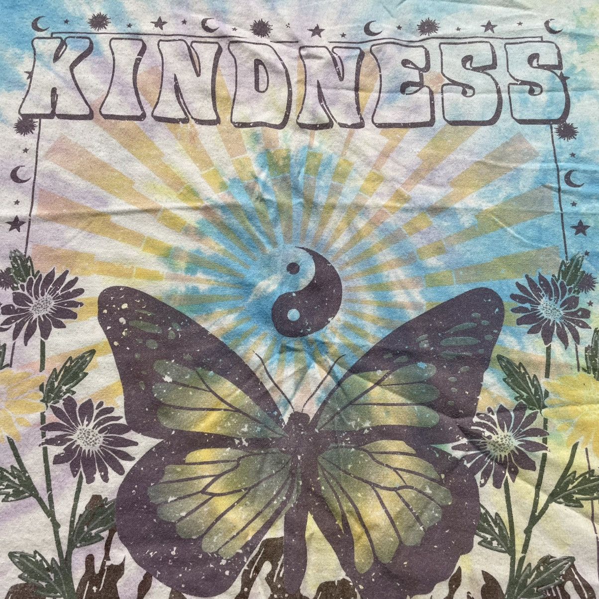 Vintage Vintage Y2K Sun Faded Butterfly Graphic Tee Kindness Rave XL Size US XL / EU 56 / 4 - 4 Thumbnail