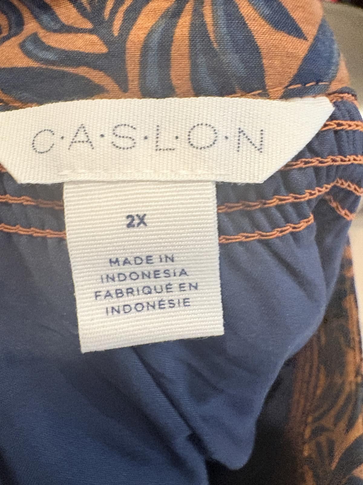 Nordstrom Caslon Rust Bisque Cecilia Bloom Dress 2X Size XXL / US 16-18 / IT 52-54 - 4 Thumbnail
