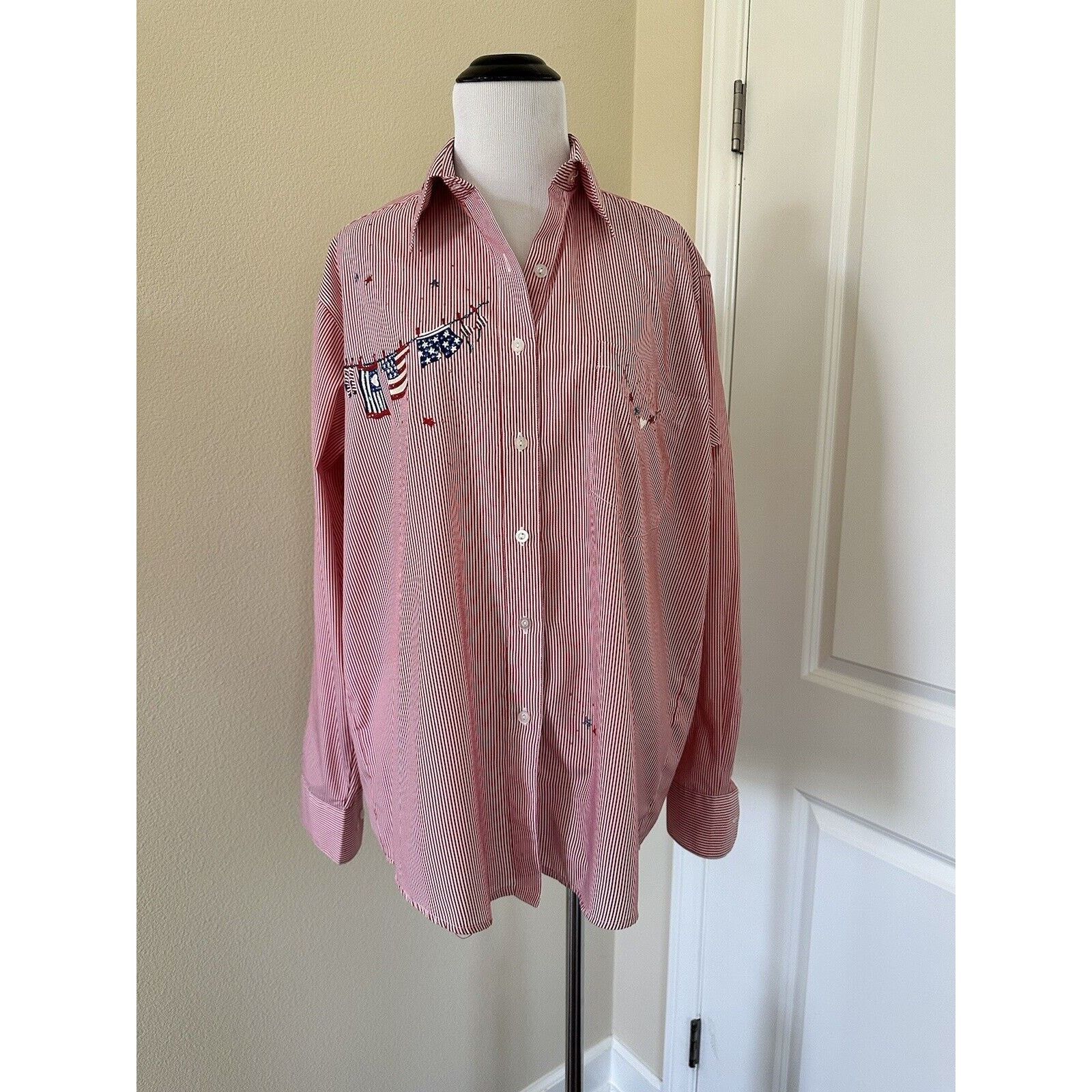 Other Vintage Patriotic USA Flag StarsWomen’s Button Down Sz M Size M / US 6-8 / IT 42-44 - 1 Thumbnail