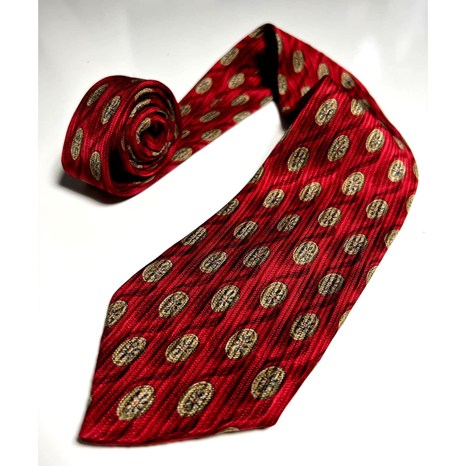 Robert Talbott Robert Talbott Best Class Red Men's Geometric 100% Silk Tie Size ONE SIZE - 1 Thumbnail