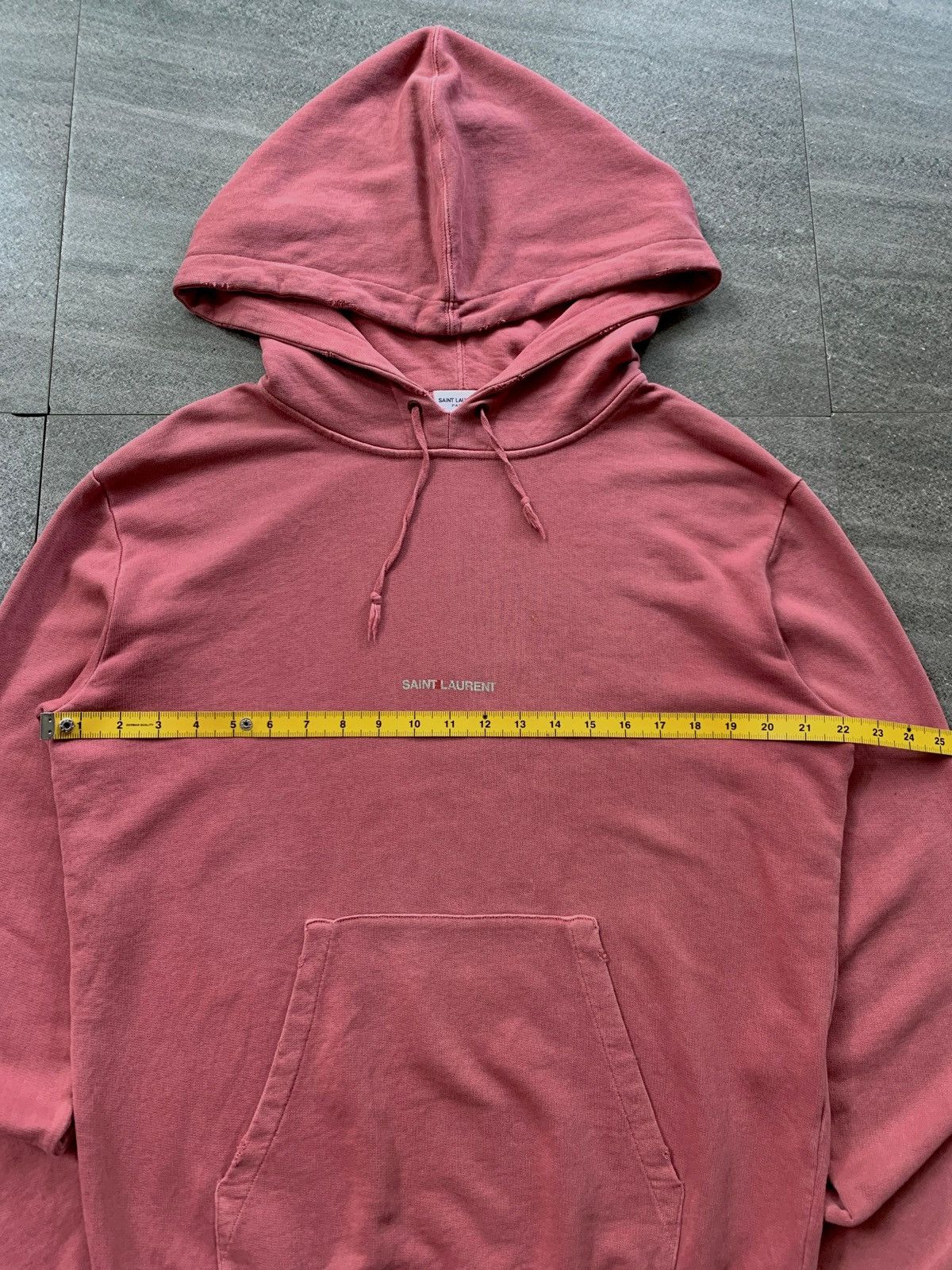 Saint Laurent Paris FREE TAX! Distressed Logo Hoodie by Hedi Slimane Size US S / EU 44-46 / 1 - 15 Thumbnail