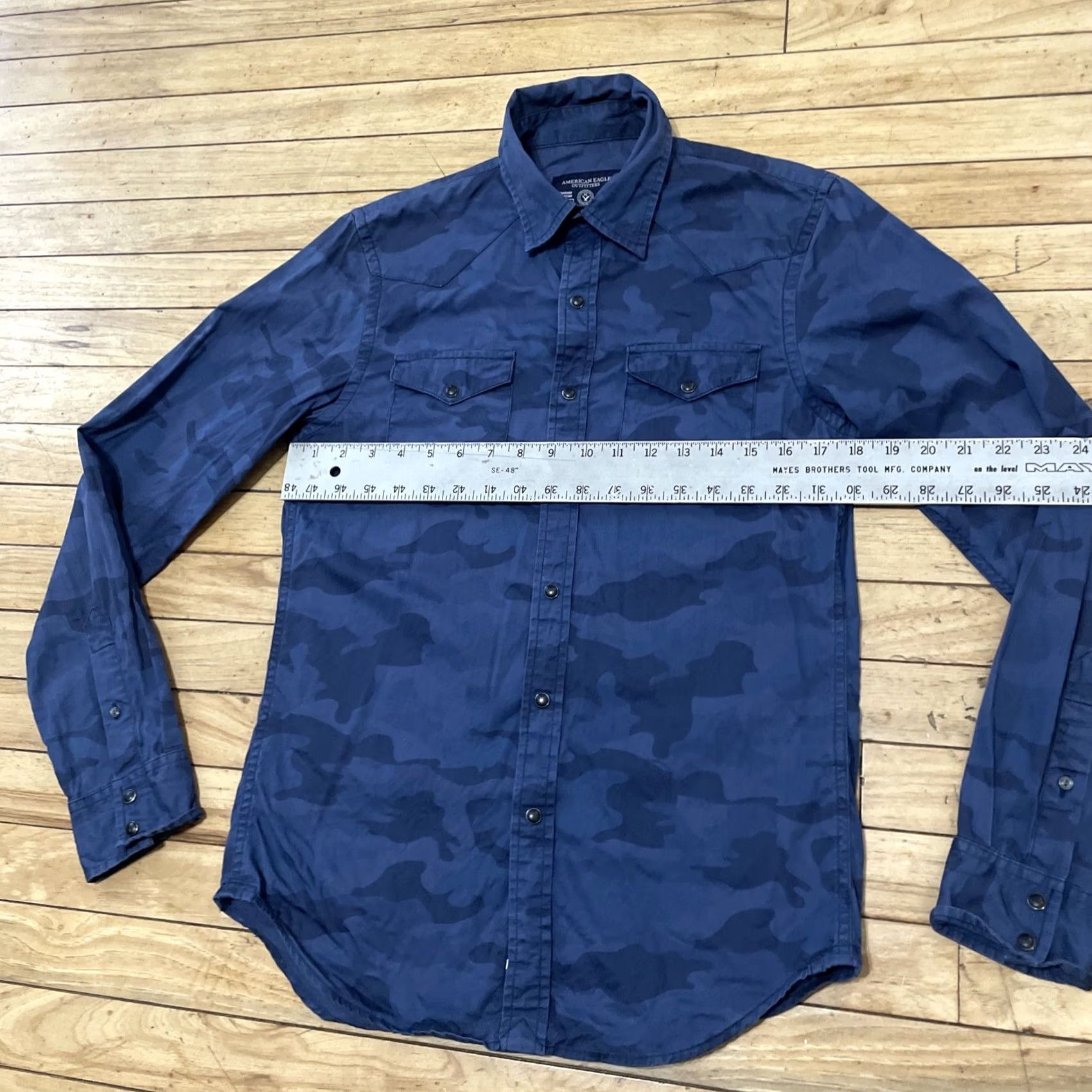 American Eagle Outfitters VINTAGE American Eagle Outfitters Blue Camo PearlSnap Shirt Men XS West Y2k Fit Button-Up Size US XS / EU 42 / 0 - 7 Thumbnail