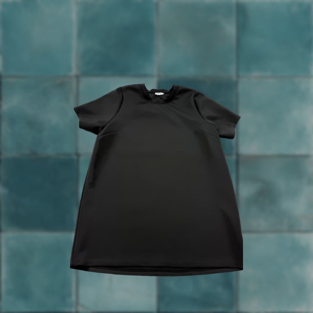 Good American Good American Dress Womens 5 Black Cotton Draped Short Sleeve Tee Shirt Crew Neck Dress Size S / US 4 / IT 40 - 1 Thumbnail